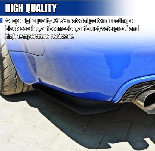 2PCS Car Rear Bumper Canard Diffuser Protector, Anti-Collision Si Color: Black