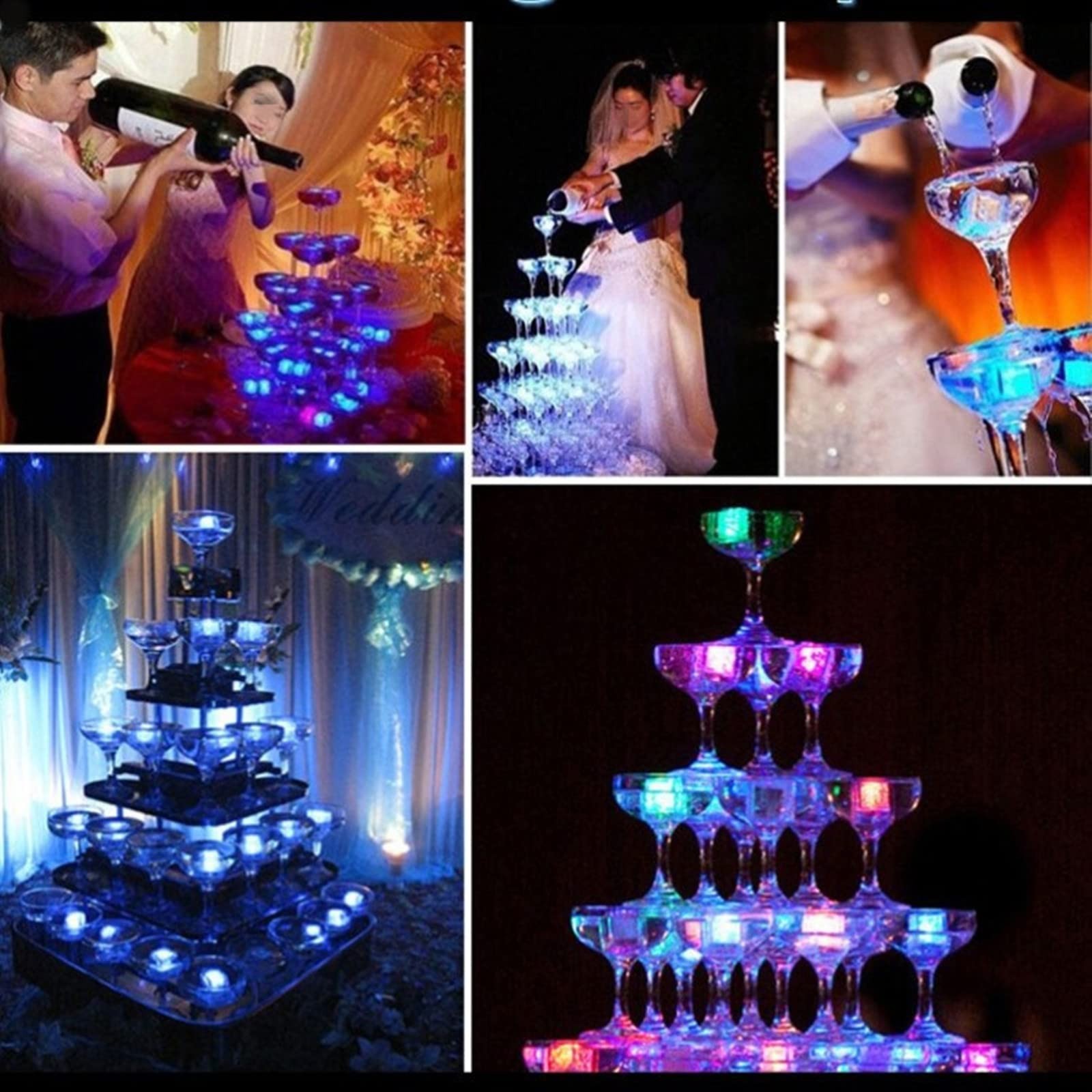 Waterproof Led Ice Cube 24 Pack Multi Color Flashing Glow In The Dark Led Light