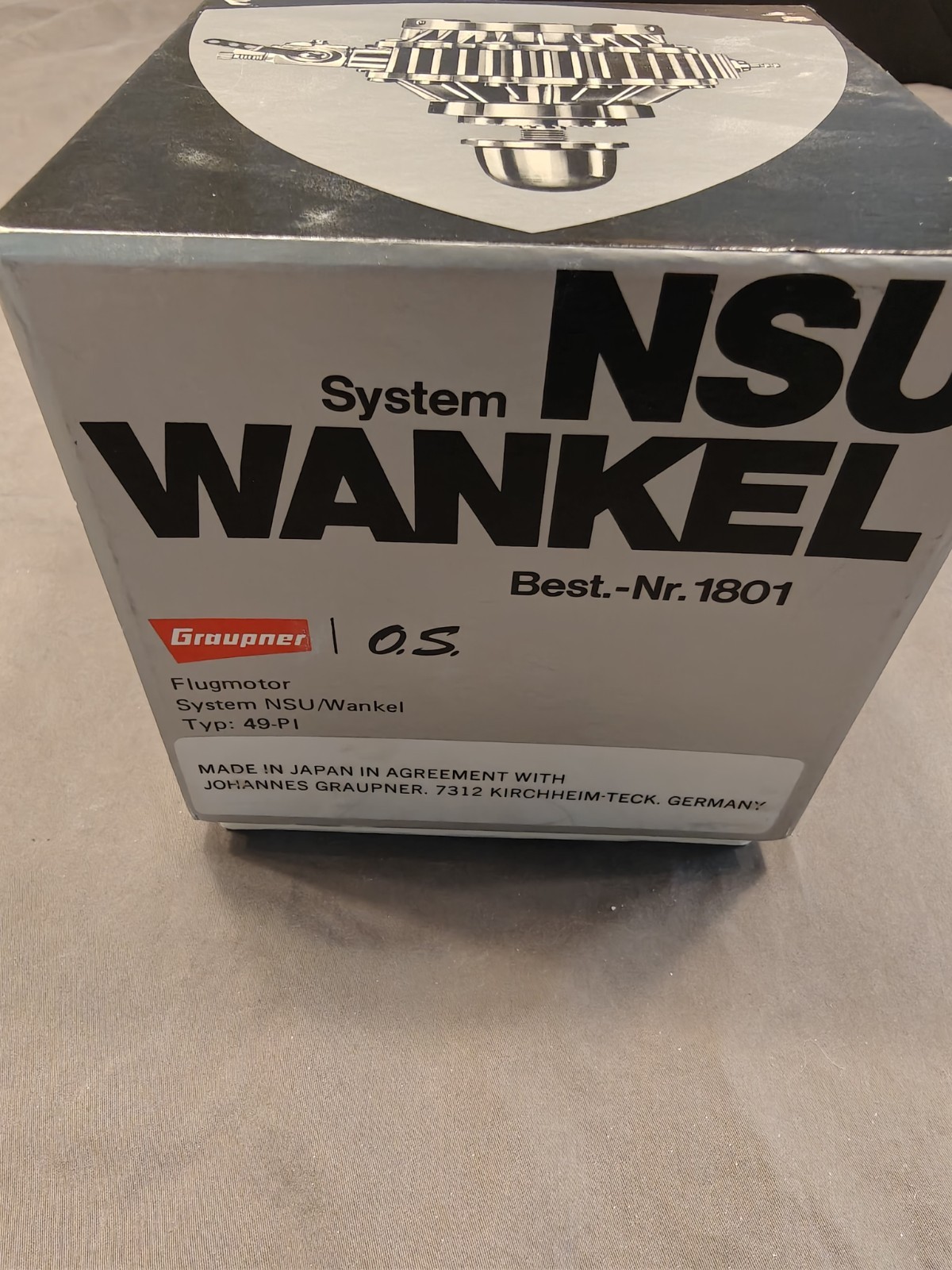 O.S. Graupner NSU Wankel Best Nr. 1801 49-PI R/C Rotary Airplane Engine Motor