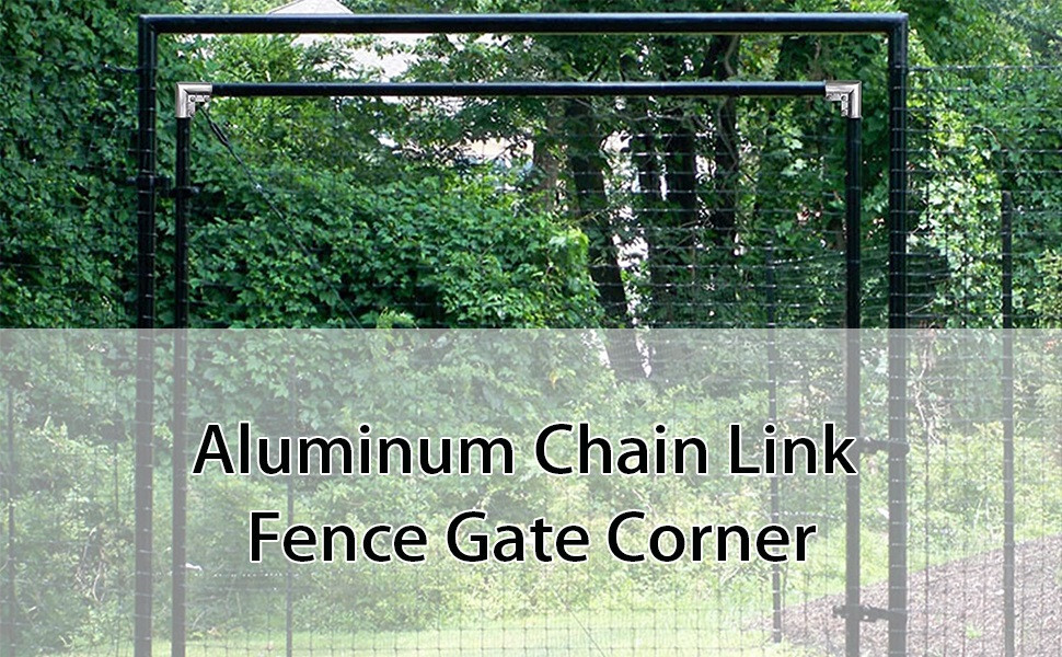 4pcs Aluminum Gate Corners Chain Link Fence Gate Elbows for 1-3/8" Diameter Pipe
