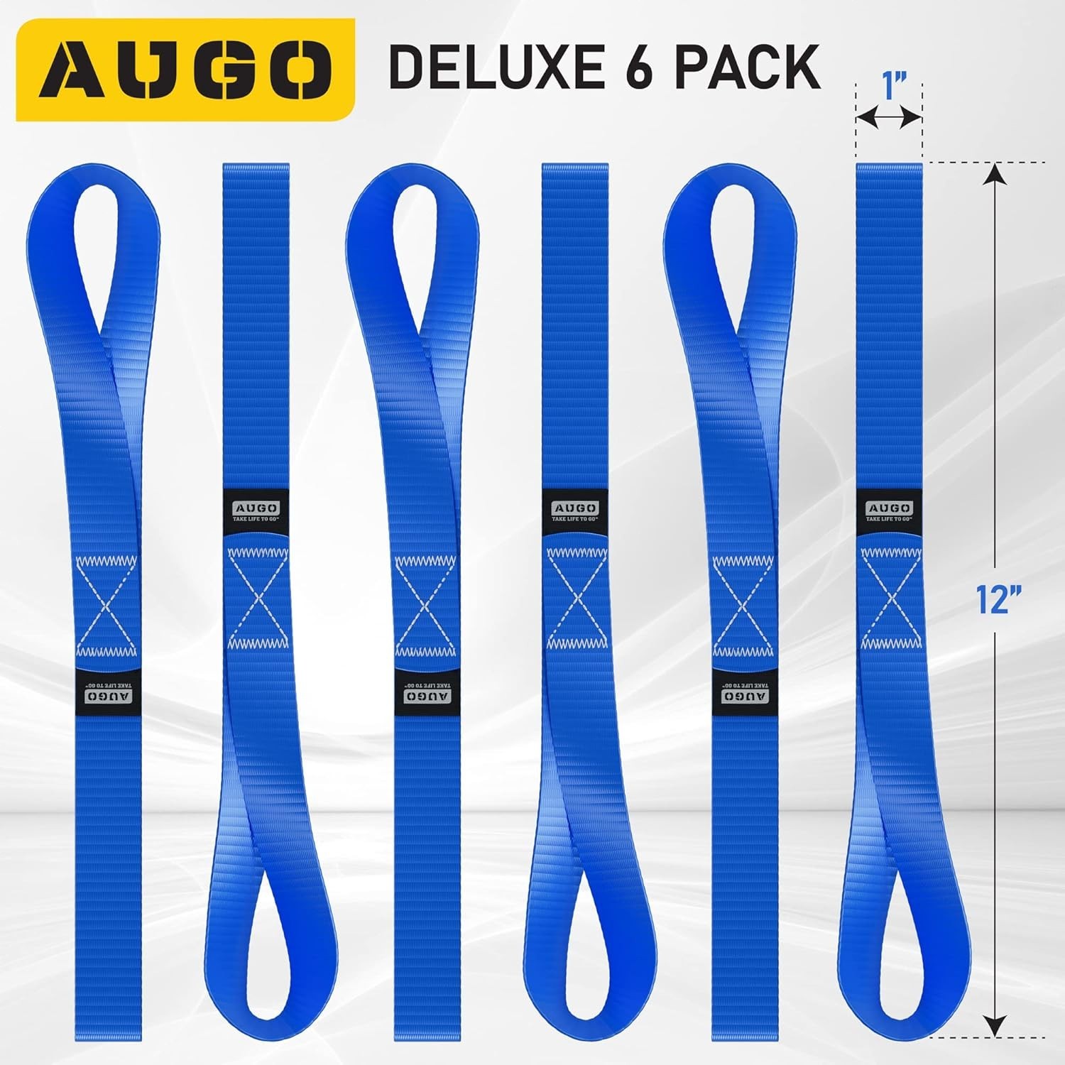 Heavy Duty Soft Loop Tie Down Straps - 6 Pack - 4500 lbs Capacity for Secure ...