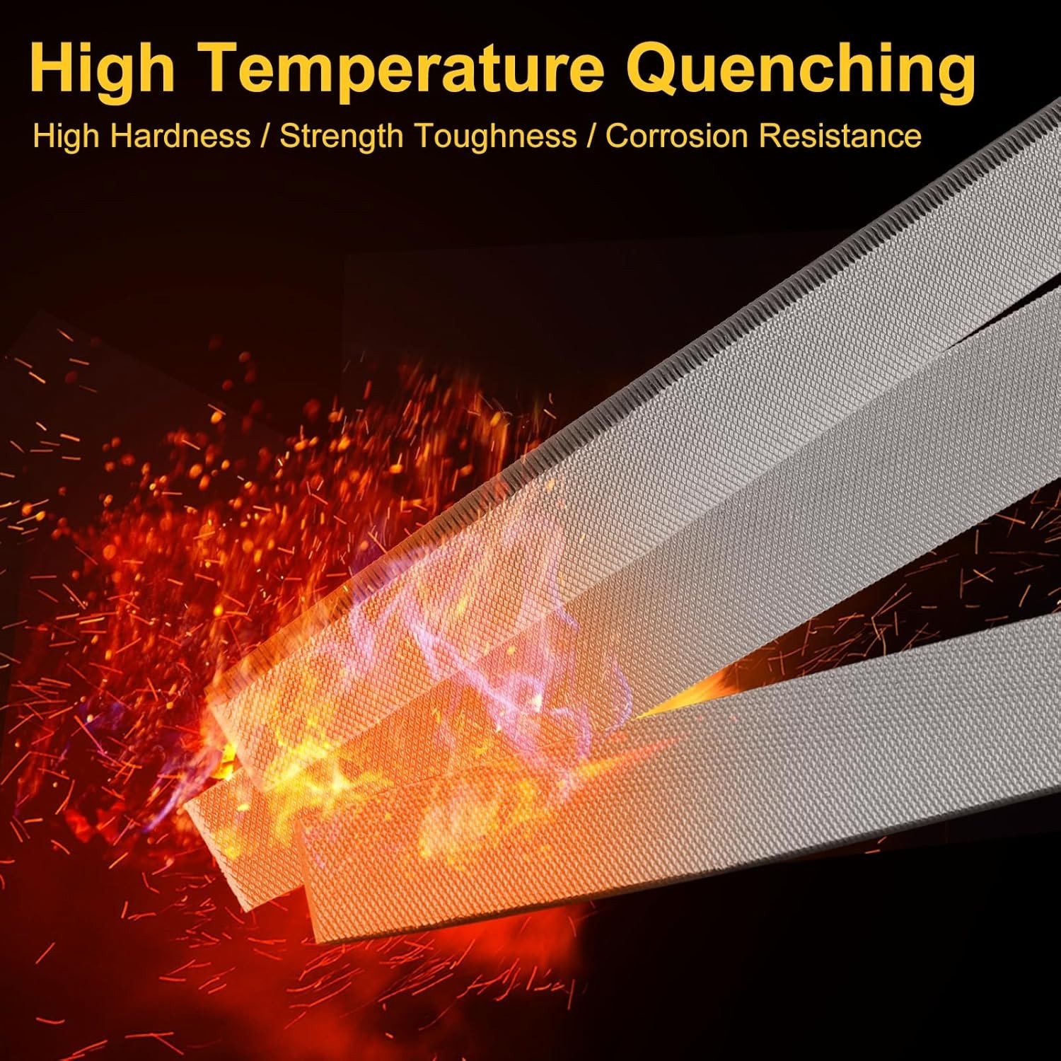 12in Length Durable Flat Metal File with Rubberized Handle for Precision Work