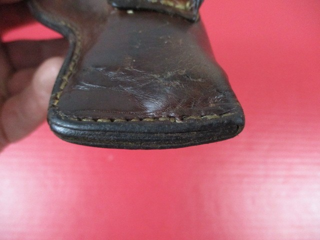 WWII Era German Leather Belt Holster for Sauer 38H Pistol - Modified - NICE