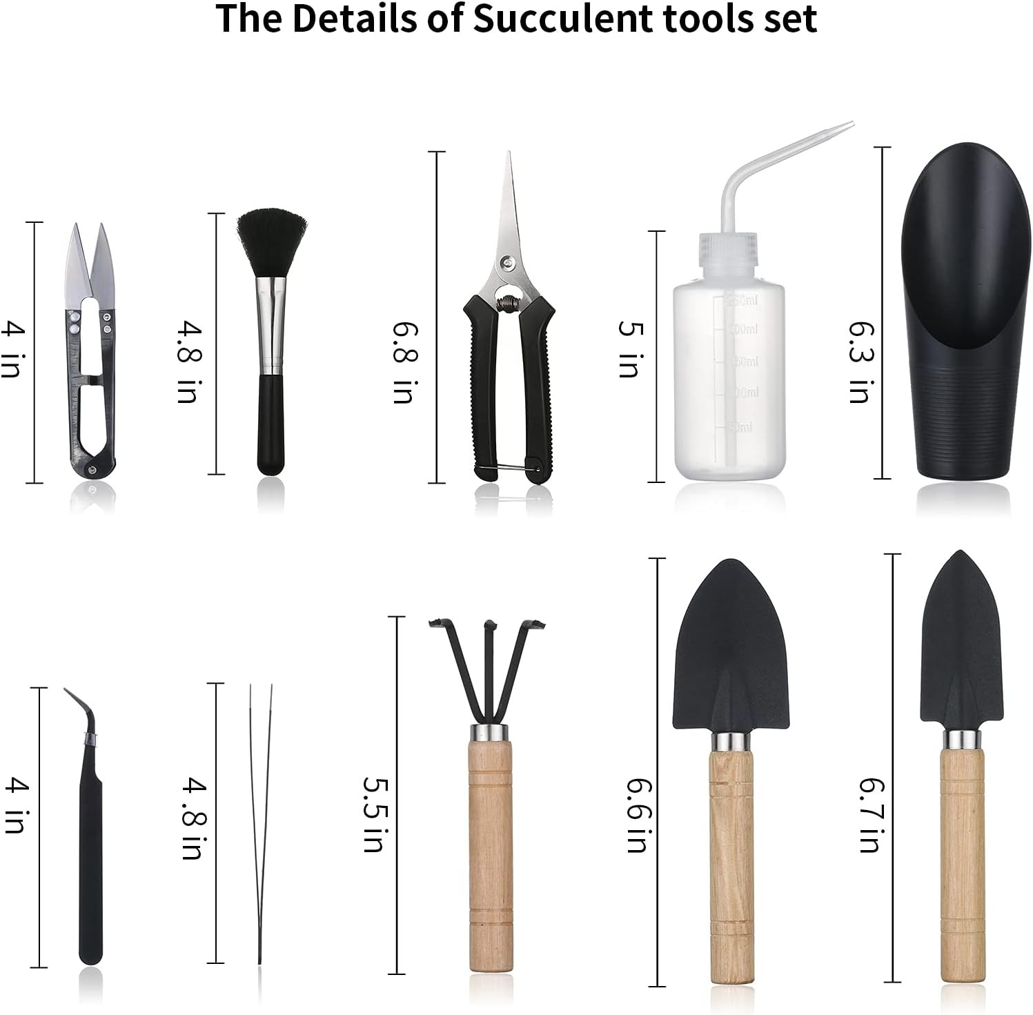 11Pcs Succulent Tools,Mini Garden Tools,Succulent Watering Tool Luxury-11Pcs