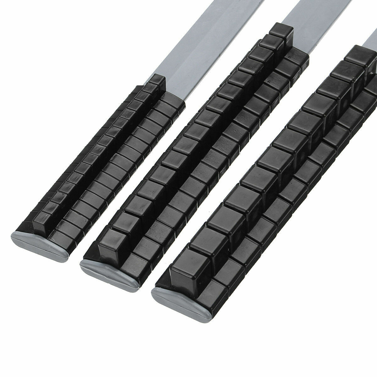 3Pcs 1/4'' 3/8'' 1/2'' Socket Tray Rail Rack Holder Storage Organizer Shelf Set