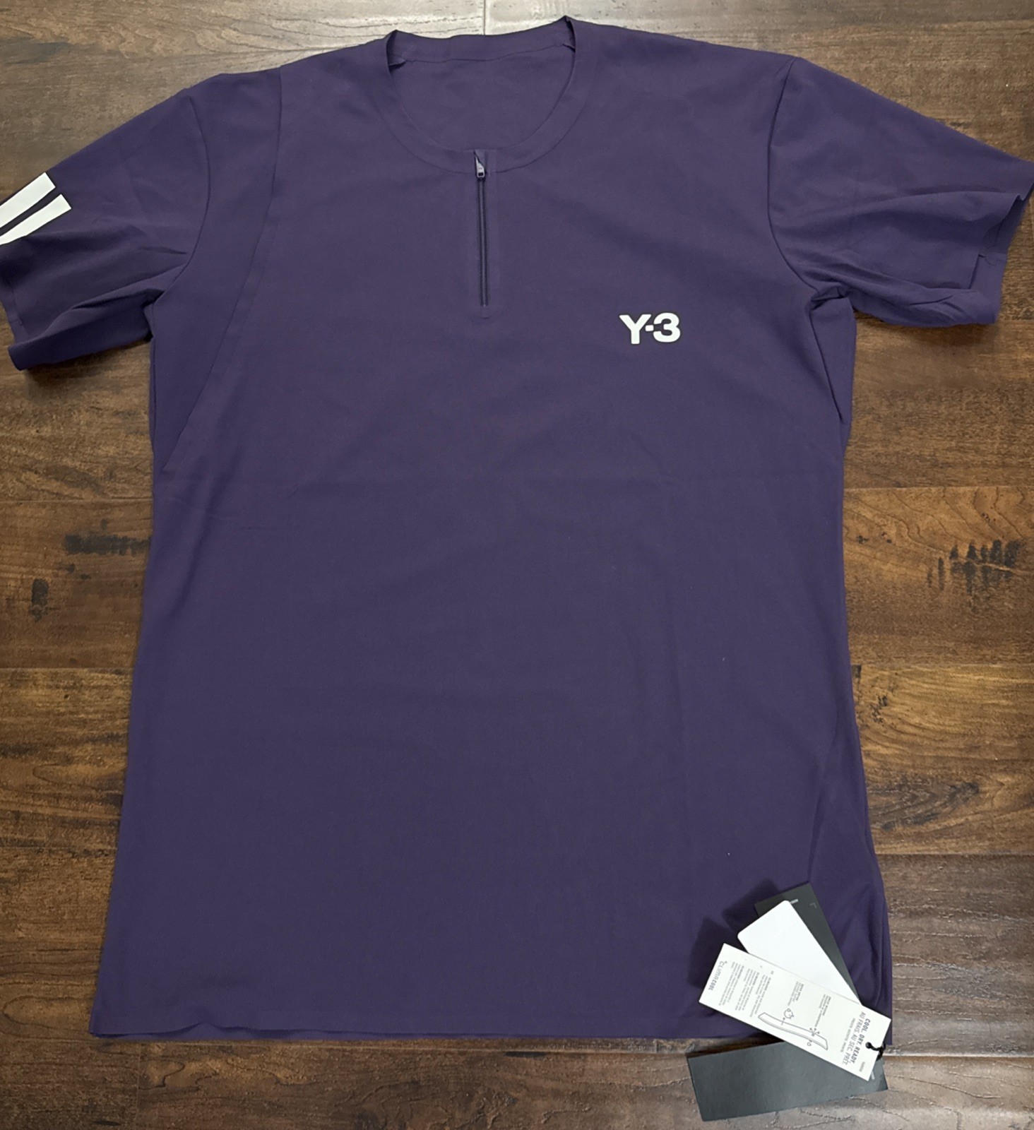 NWT Adidas Y-3 Pro FreeLift Zip Tennis Tee/T-Shirt JN2992 Purple Men’s L. B1