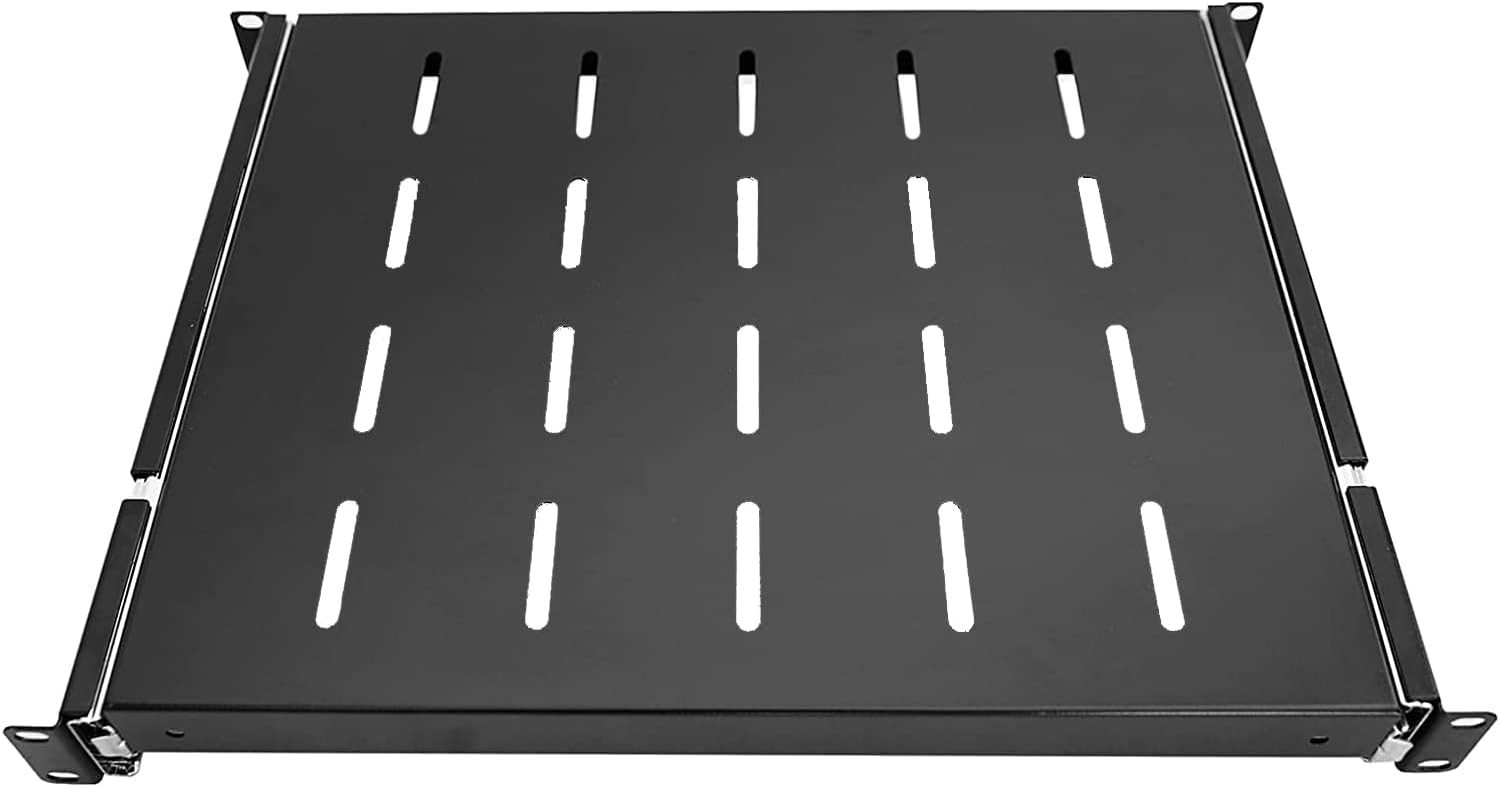 19" Adjustable Depth 1U Sliding Rack Shelf - Perfect for Server Storage Needs