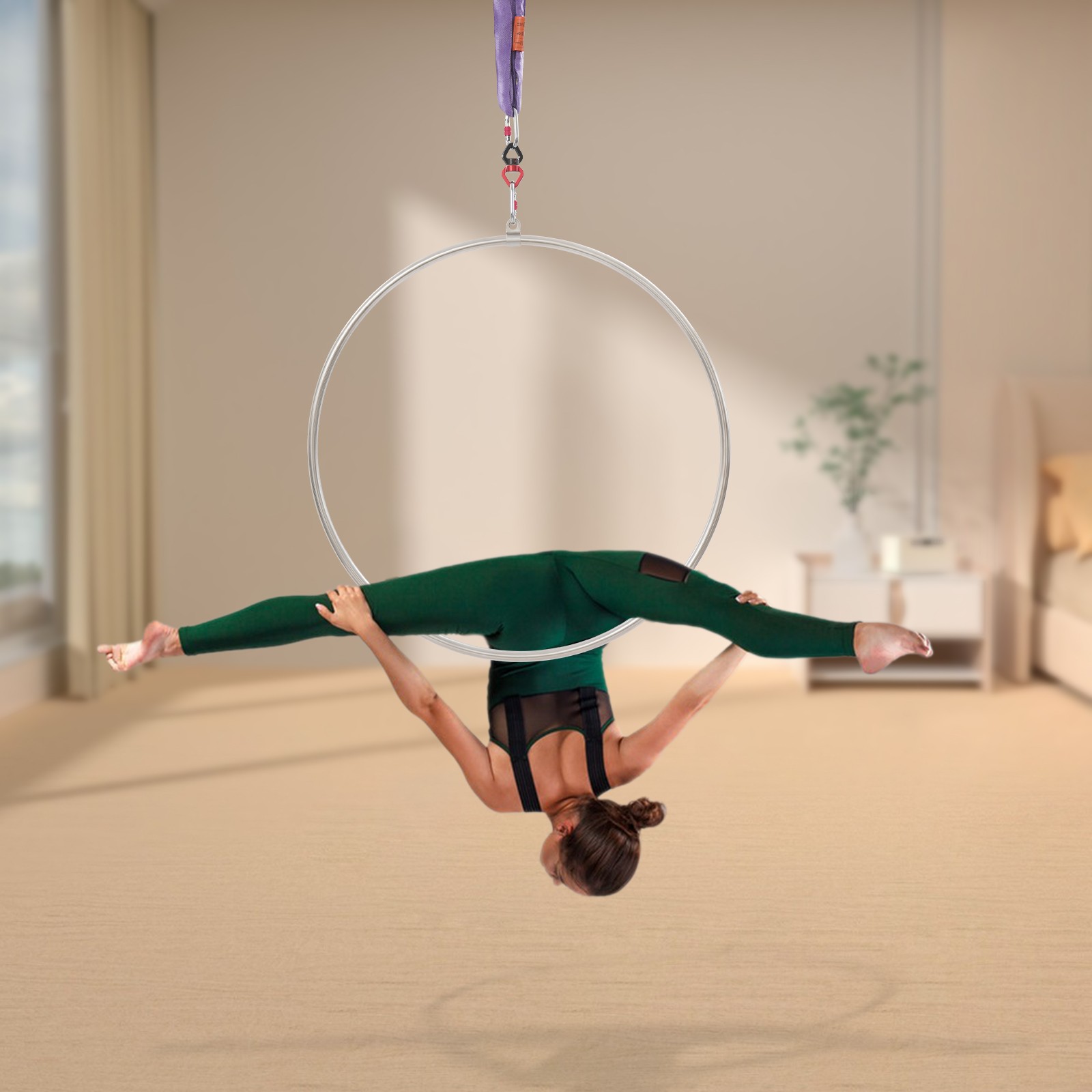 Aerial Hoop Kit Stainless Aerial Hoop Aerial Dance Circus Ring for Yoga Acrobat