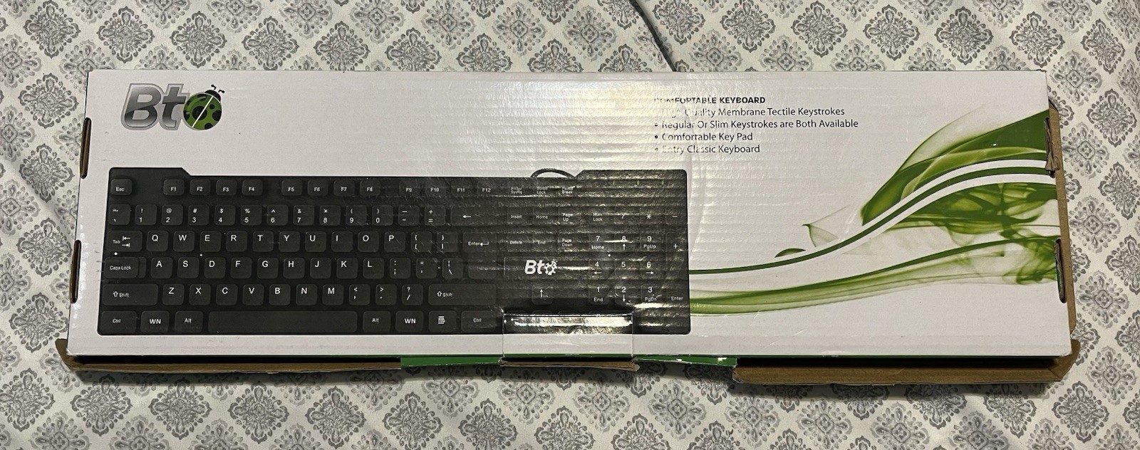 BTO Wired Keyboard Full Size 104-Key with Numeric Keypad Black
