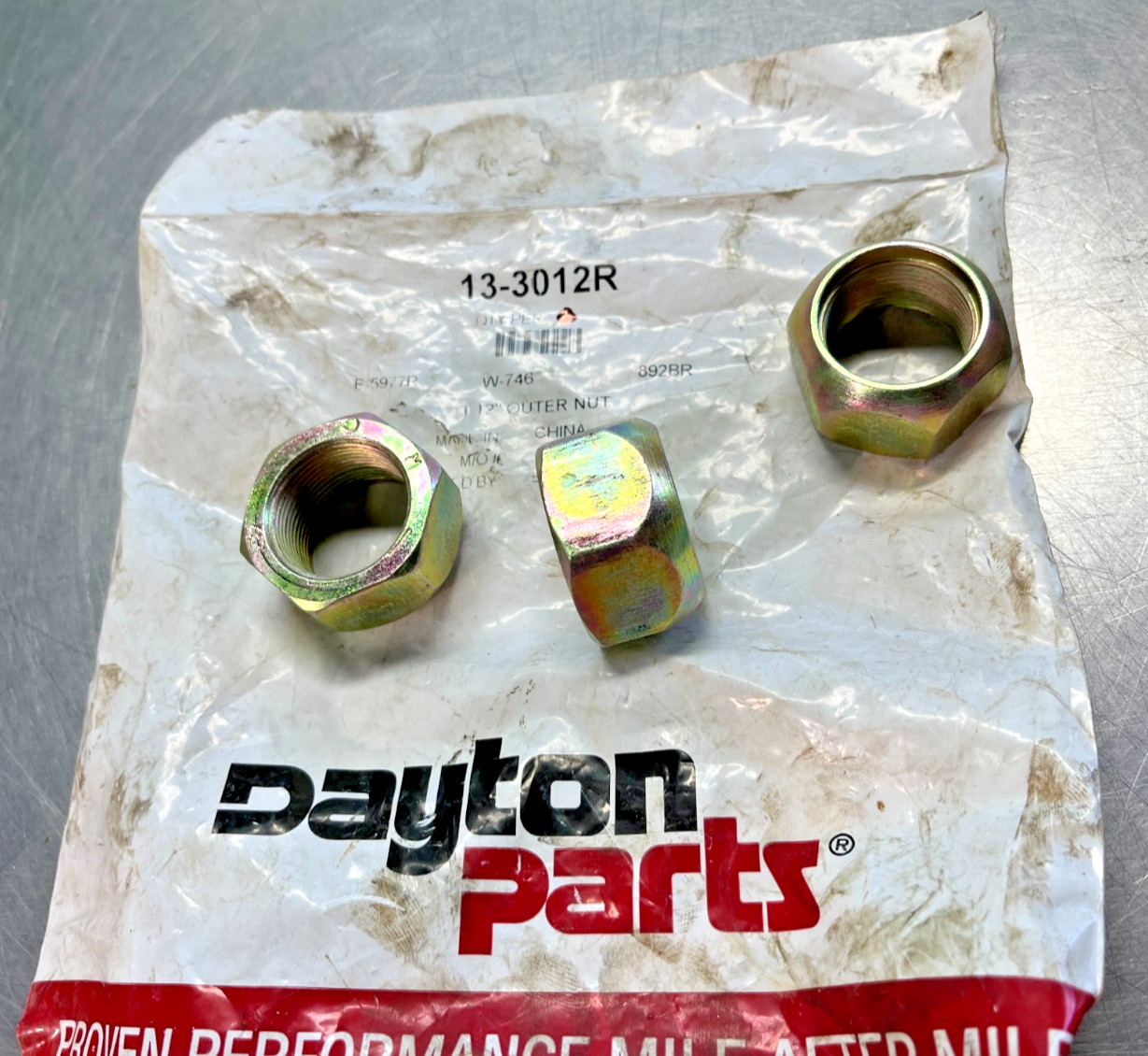 13-3012R  Genuine  Dayton  RH Outer Wheel NUT   1-1/8-16  QTY of 3 NUTS