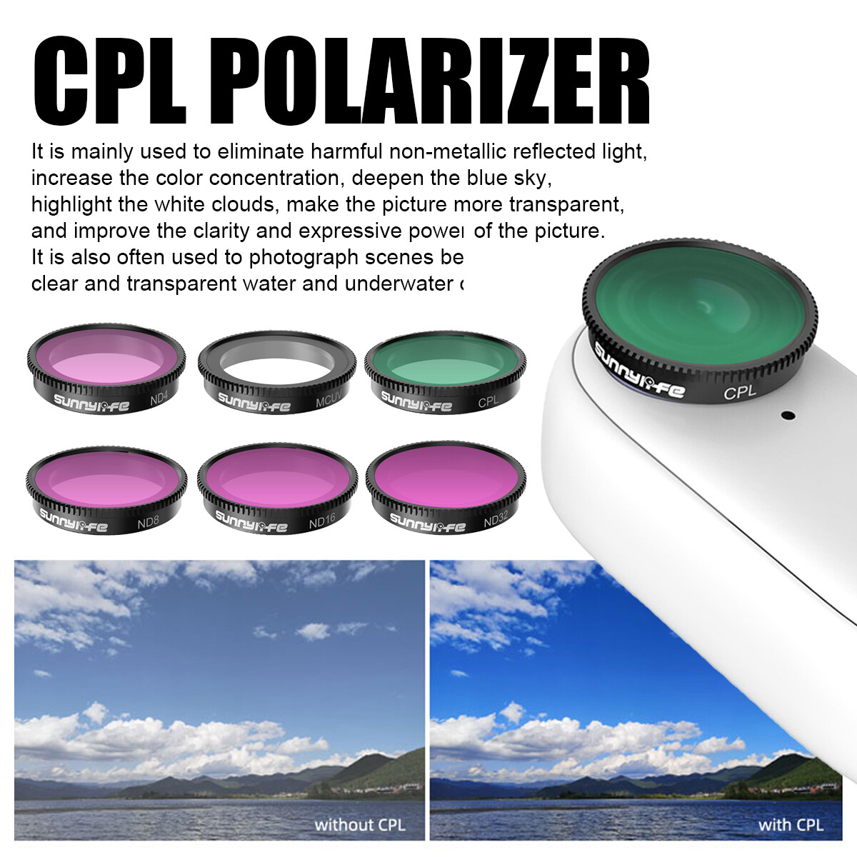 Camera Filter MCUV CPL ND4 ND8 ND16 ND32 Lens Filter for Insta 360 GO2 /GO 3