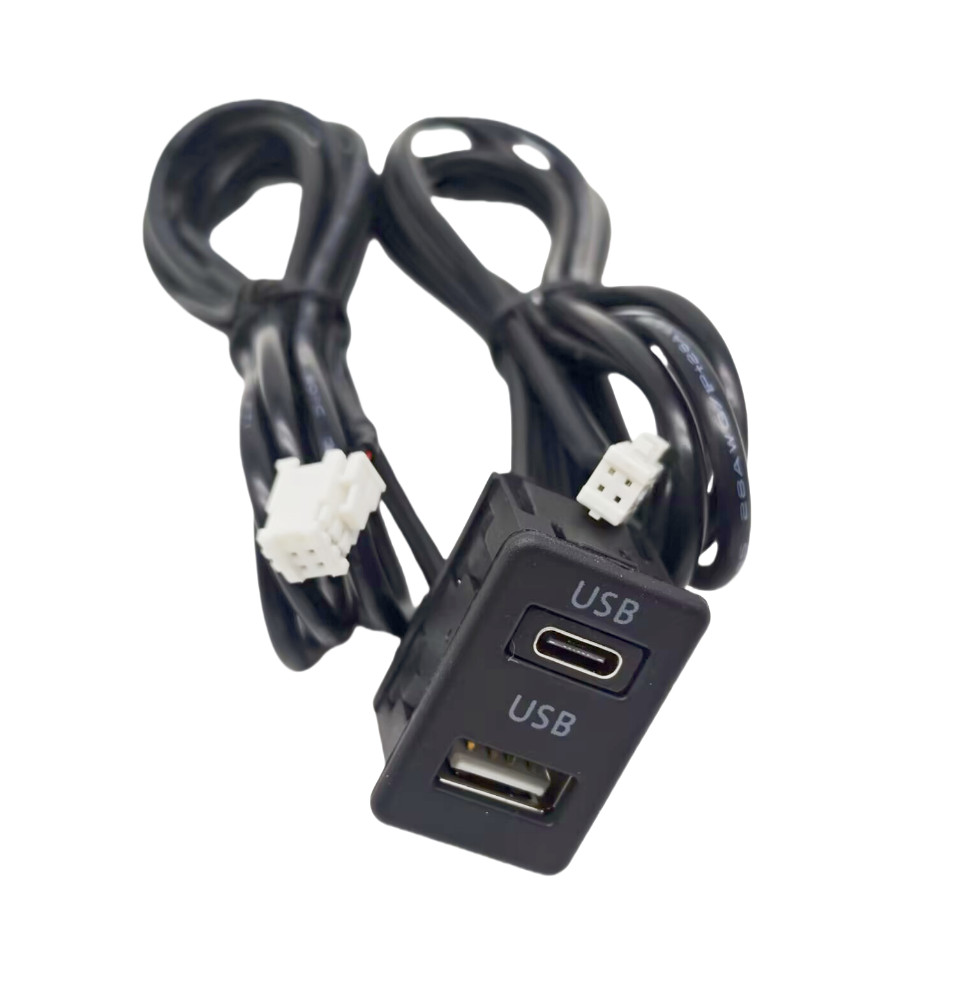 Car Dash Flush Mount Type C USB Port Panel Interface Extension Cable Adapter Kit
