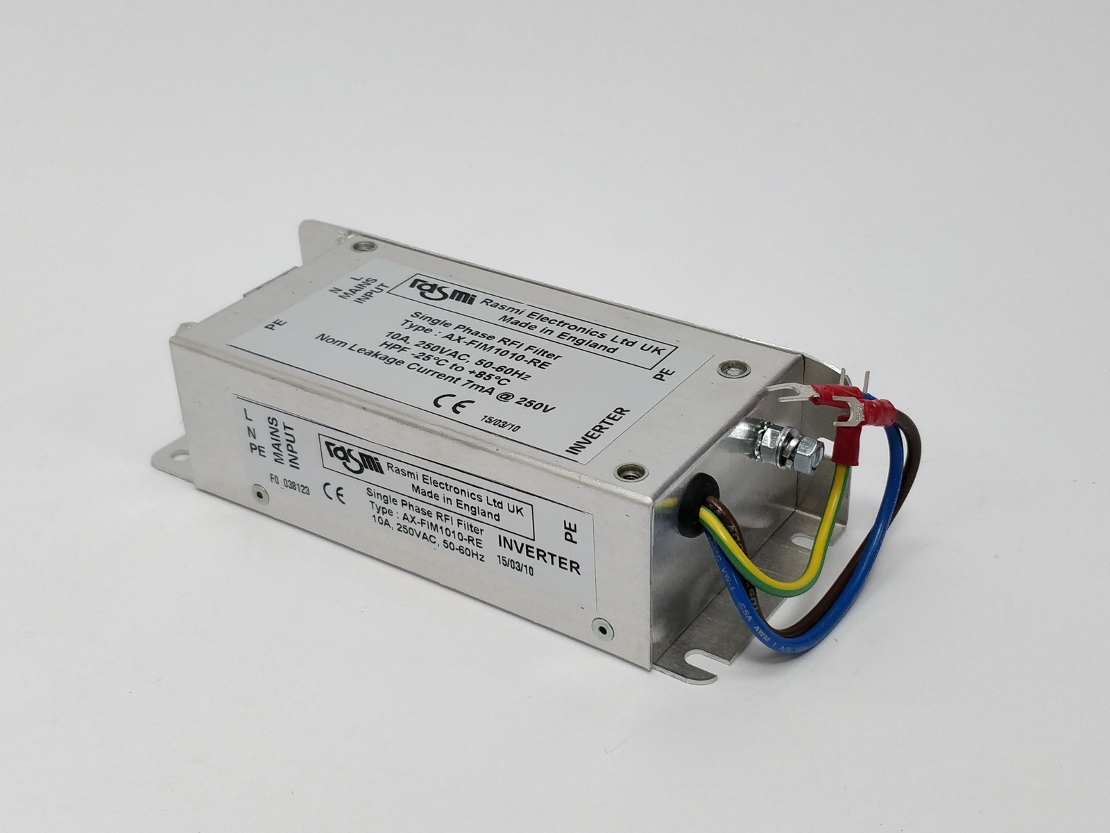Rasmi Electronics Ltd AX-FIM1010-RE Single Phase RFI Filter