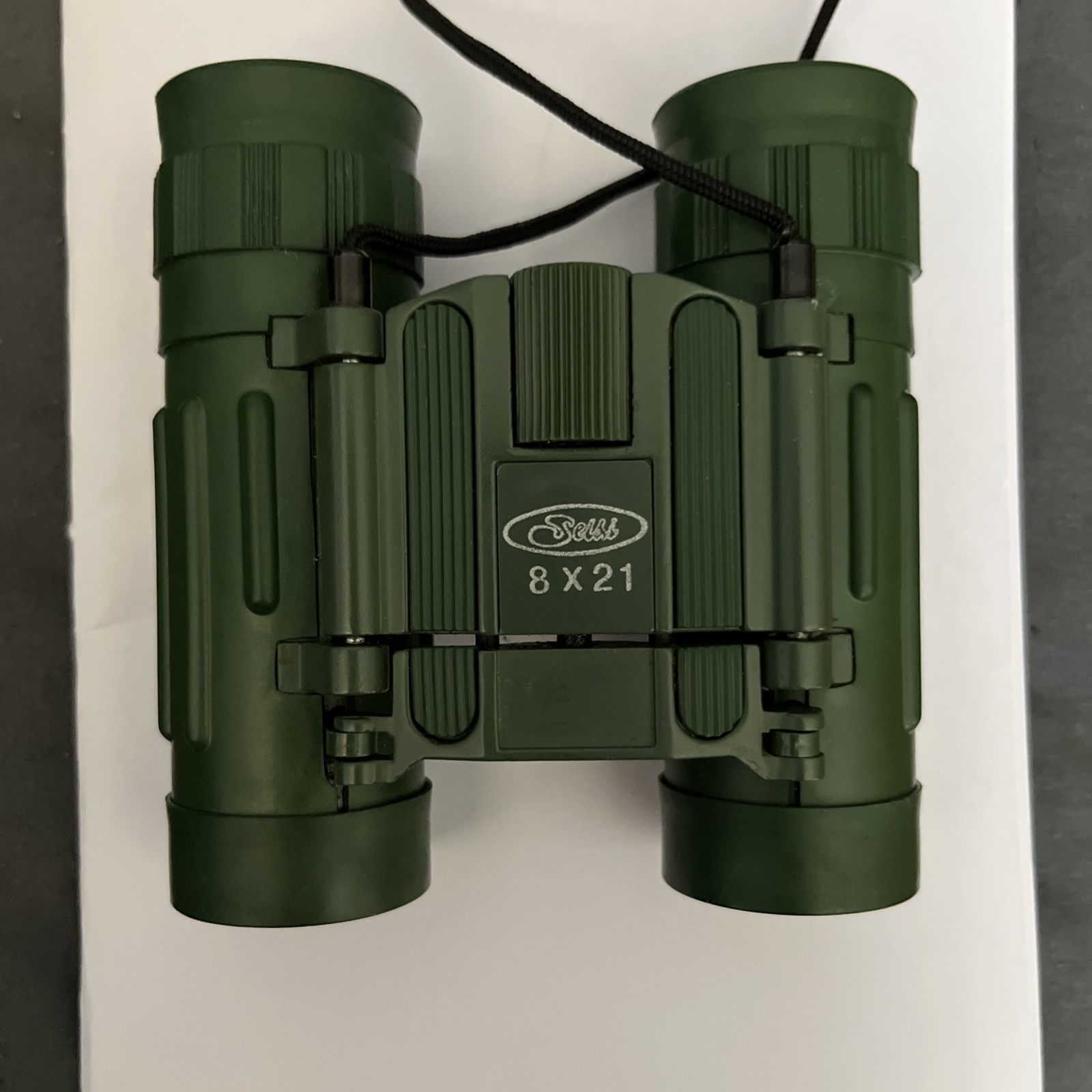 Compact Field Binoculars Vintage Selsi 8x21 - Olive Green w/ Zippered Case