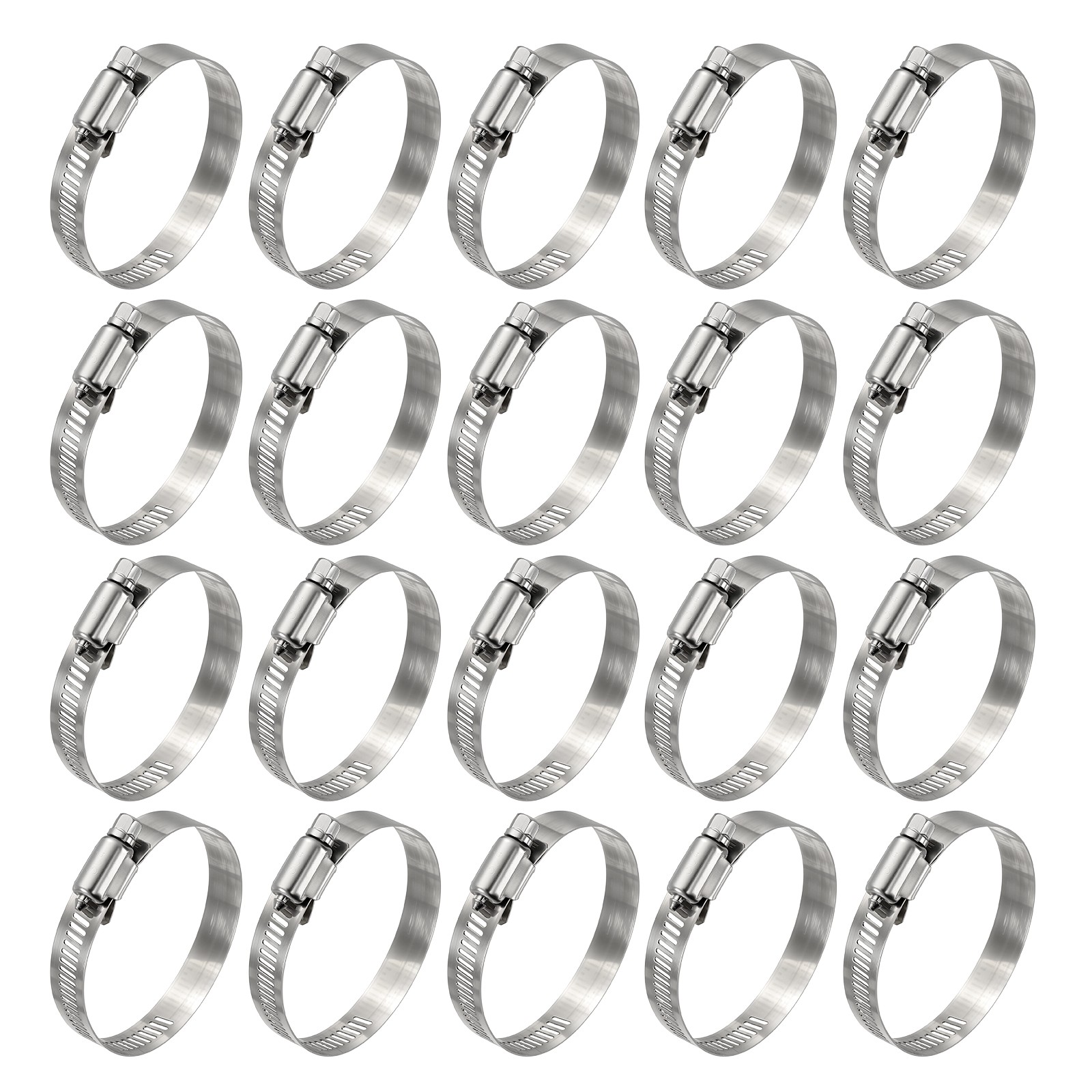 20Pcs Stainless Steel Hose Clamps, Adjustable 1-4/5" to 2-3/4" (46-70mm)