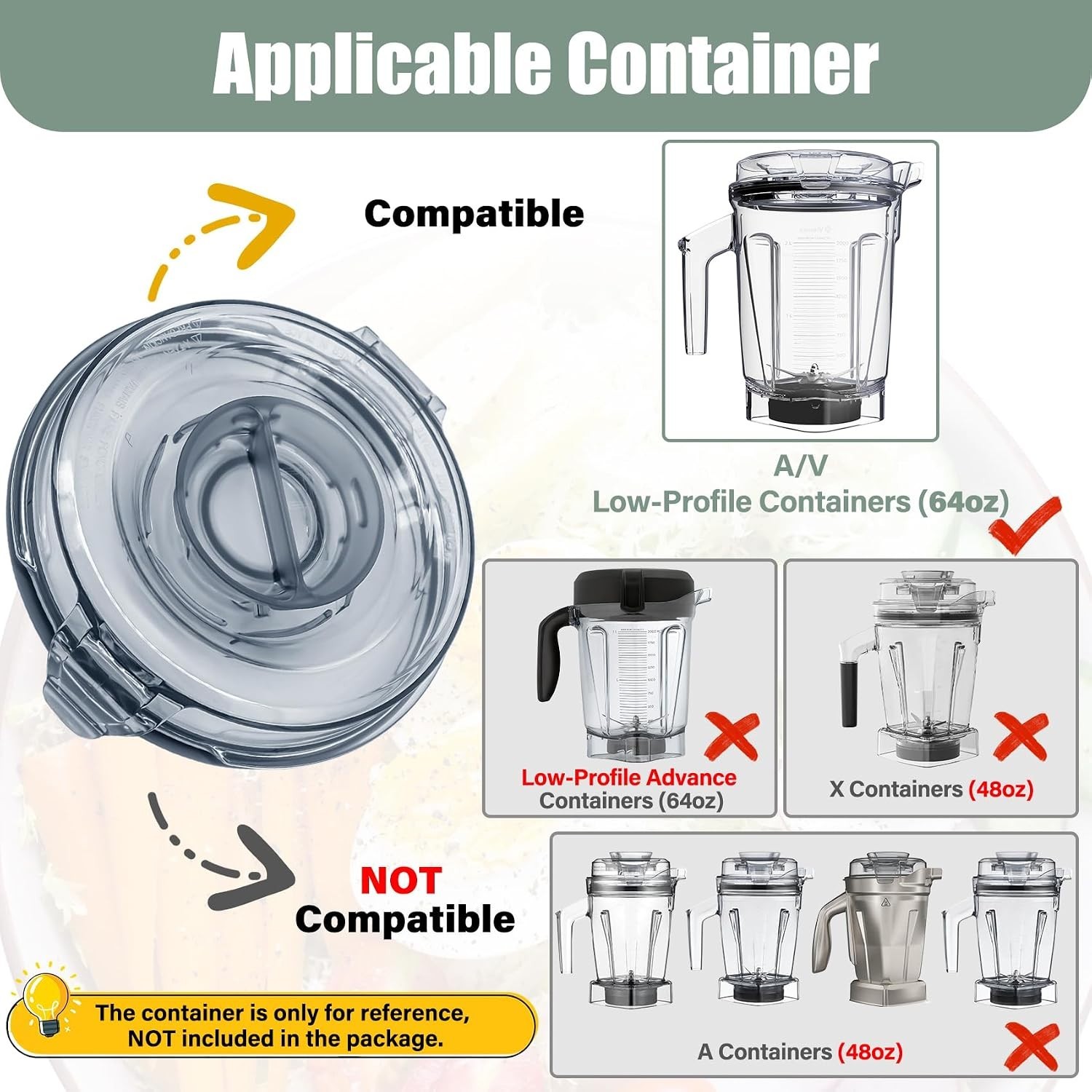 Snap Closure Replacement Lid for 64 oz Blender Containers - Clear Design