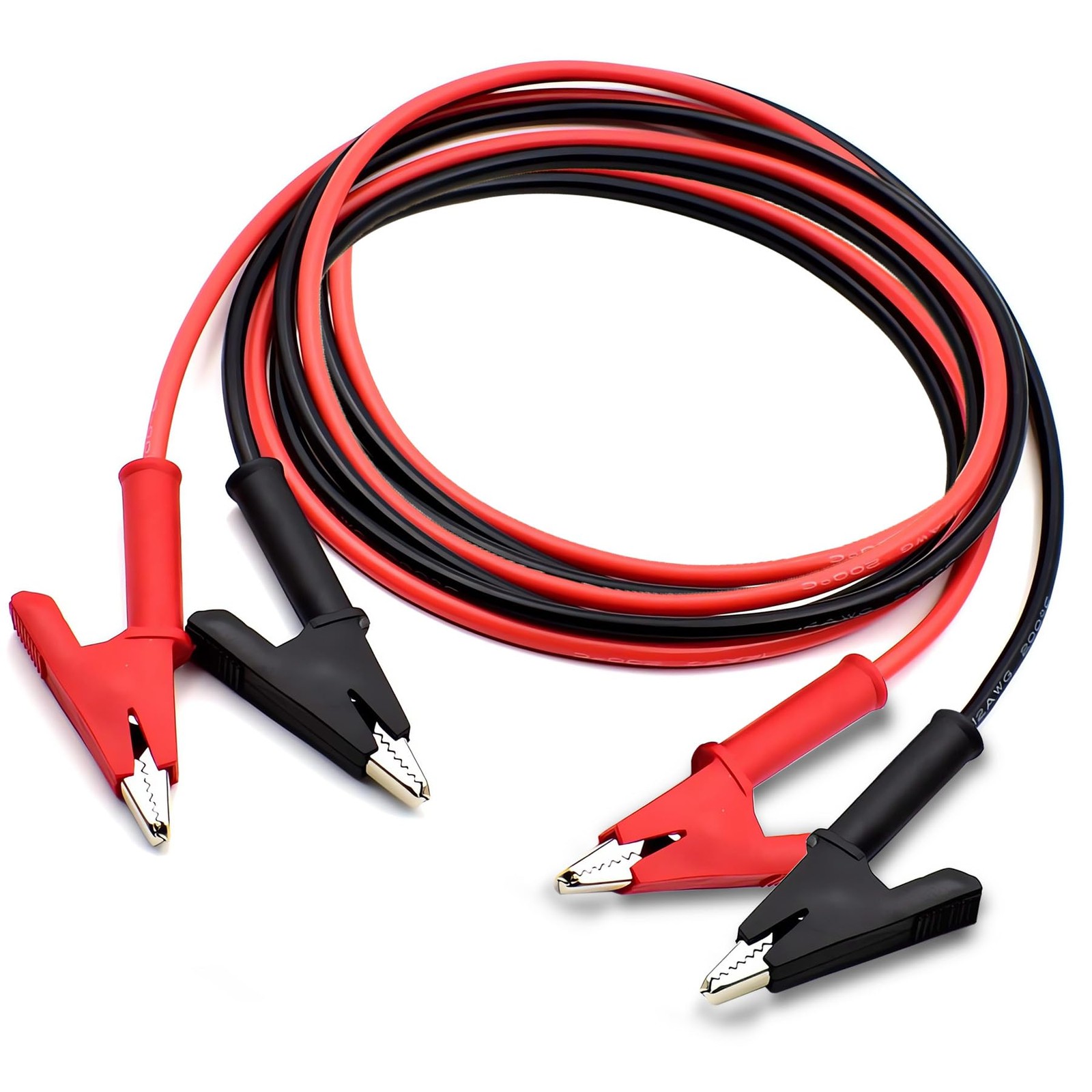 Alligator Clip Jumper Wire 5.9 ft 12AWG Heavy Duty Silicone Test Leads