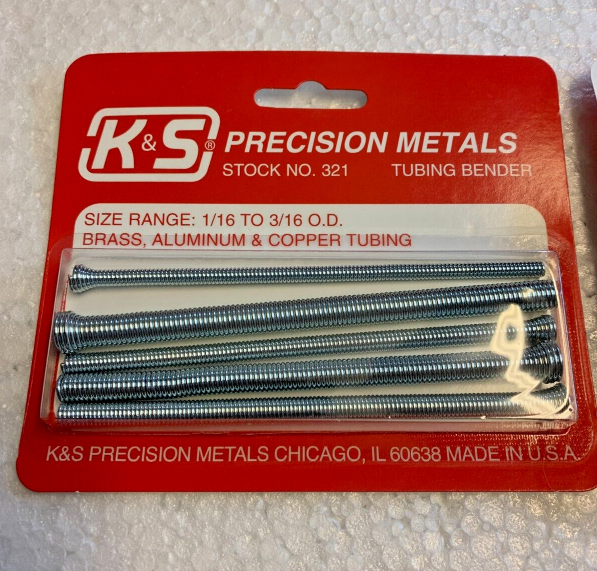 K&S Tubing Bender Kit For Brass Copper & Aluminum Tube 1/16" to 3/16" Dia #321