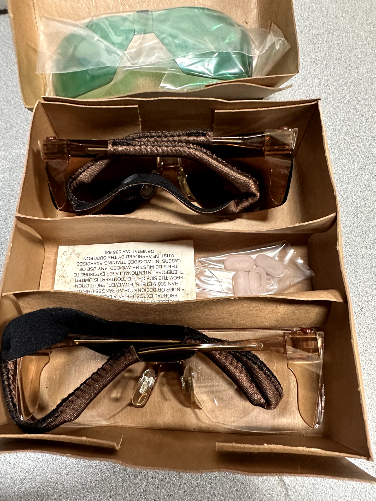 US Military Protective Spectacles System  FSCM 02622 NOS 3 LENSES