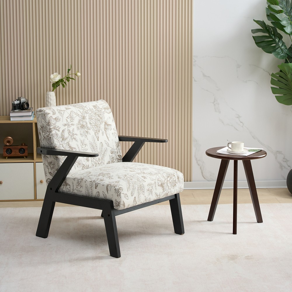Mid-Century Modern Lounge Armchair w/ Seat Cushion for Living Room & Study