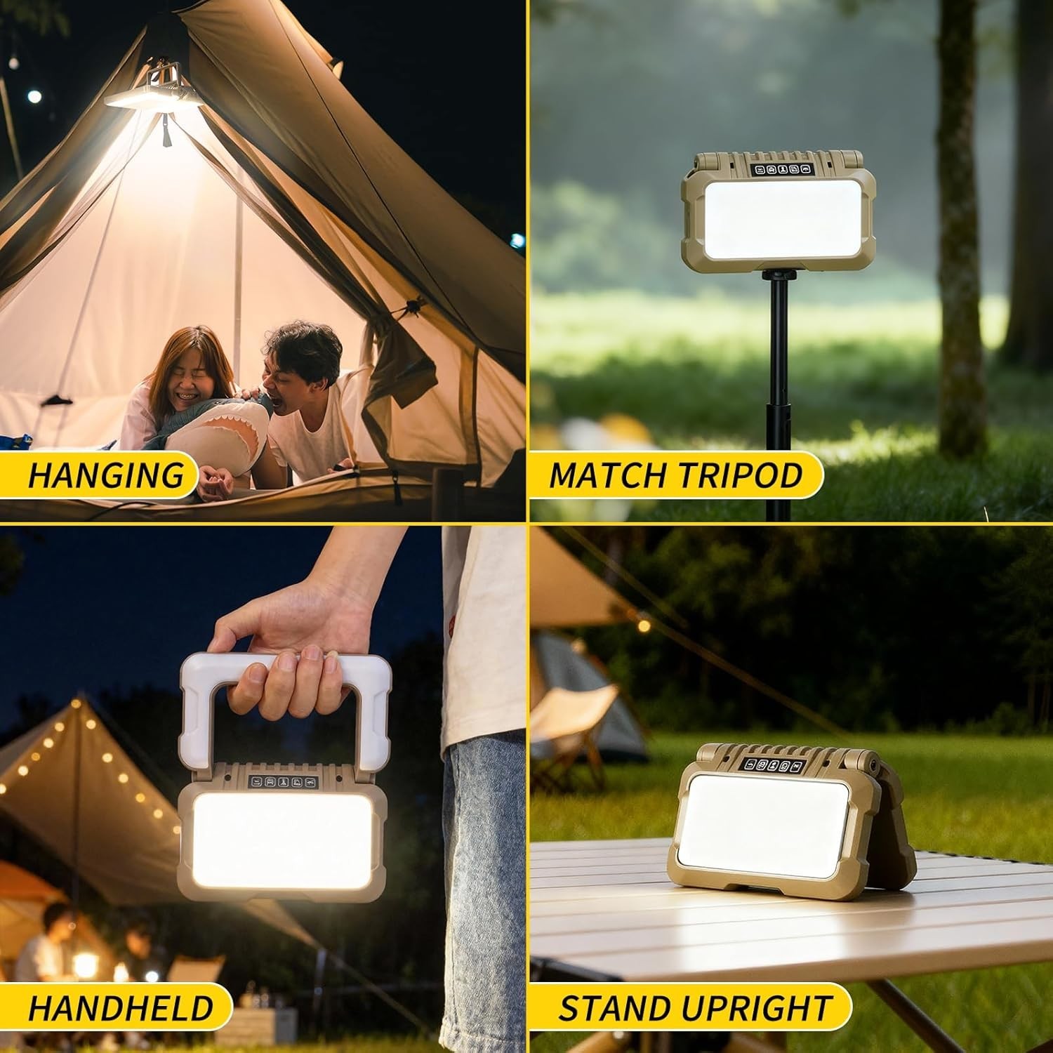 Camping Lantern Flashlight Solar USB Rechargeable LED Light Emergency Lamp