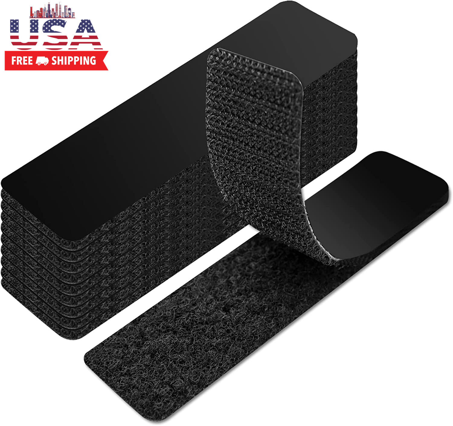 16 Sets Hook and Loop Tape Sticky Back,1 In.X 4 In. Double-Sided Command Adhesiv