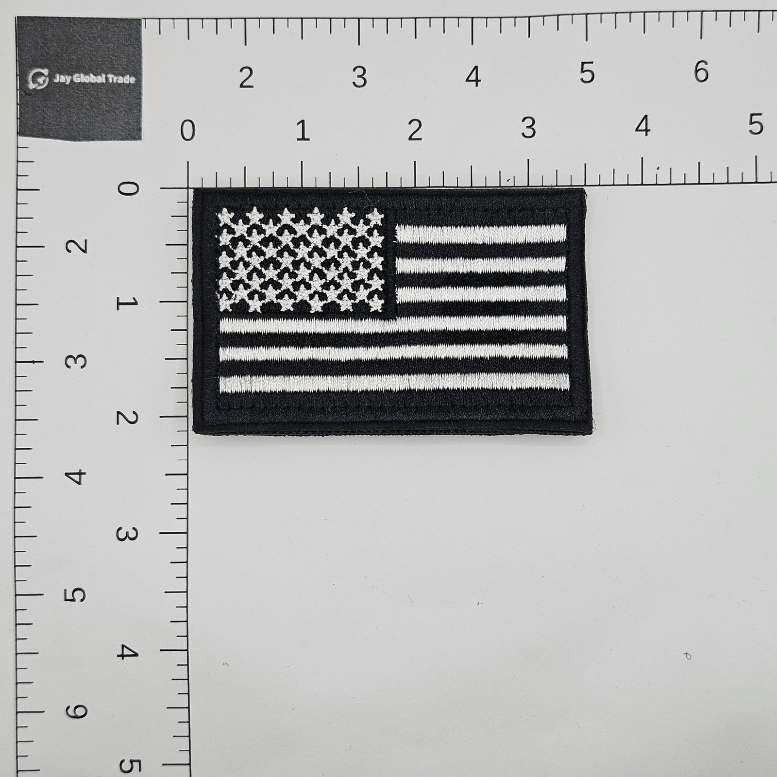 Black and White American Flag Patch Tactical Hook and Loop Embroidered 3x2 Inch