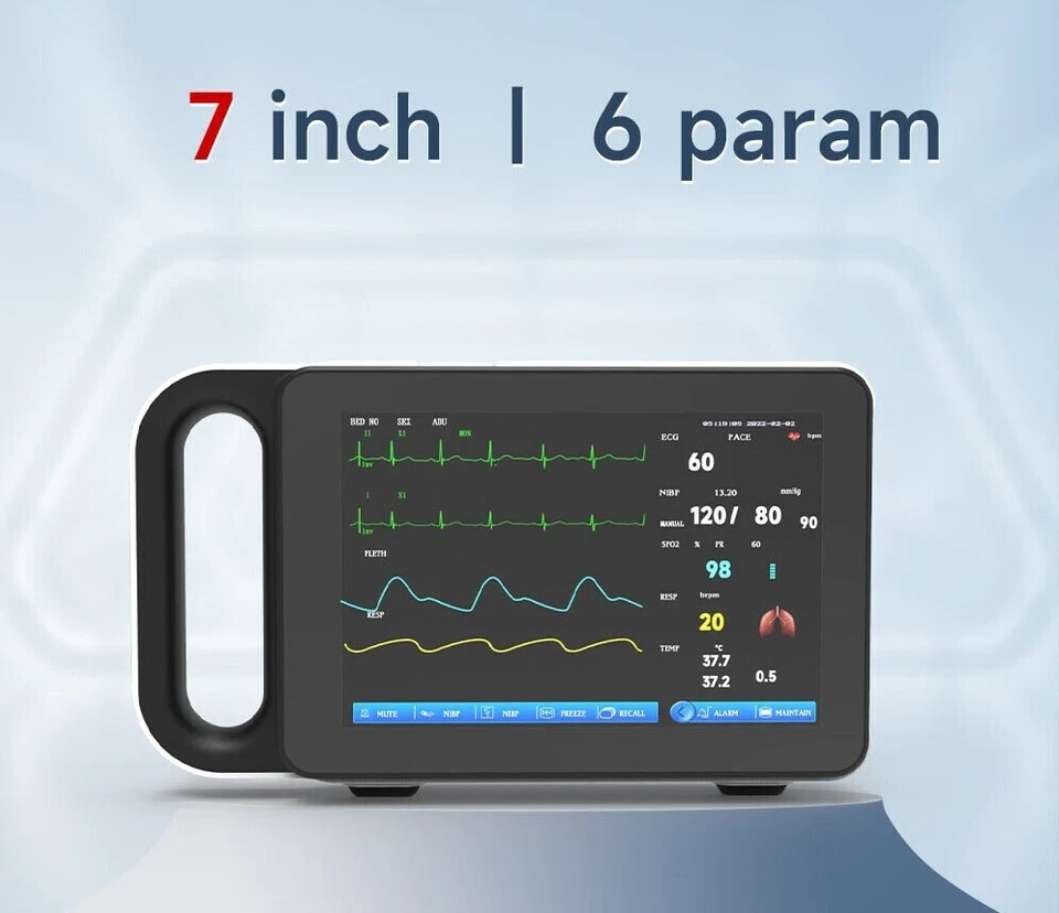 7 Inch Touch Screen Portable Multi-parameter Patient Monitor Vital Signs Monitor