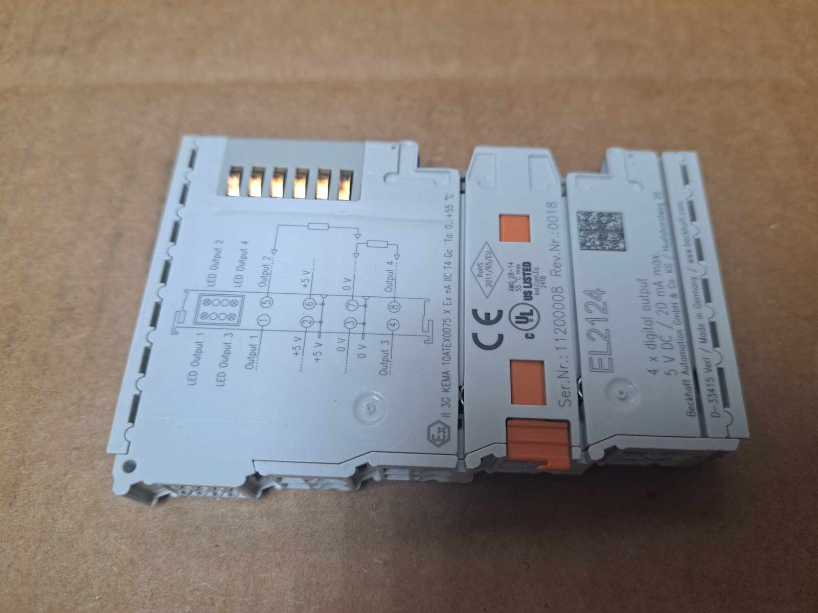 Beckhoff 4 x Digital Output Module Part No. EL2124