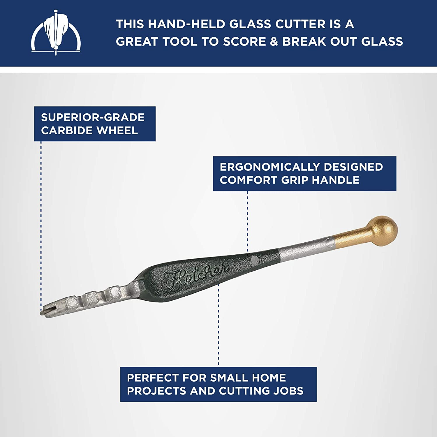 ® Gold-Tip Handheld Glass Cutter, Cutting Tool (Carbide)