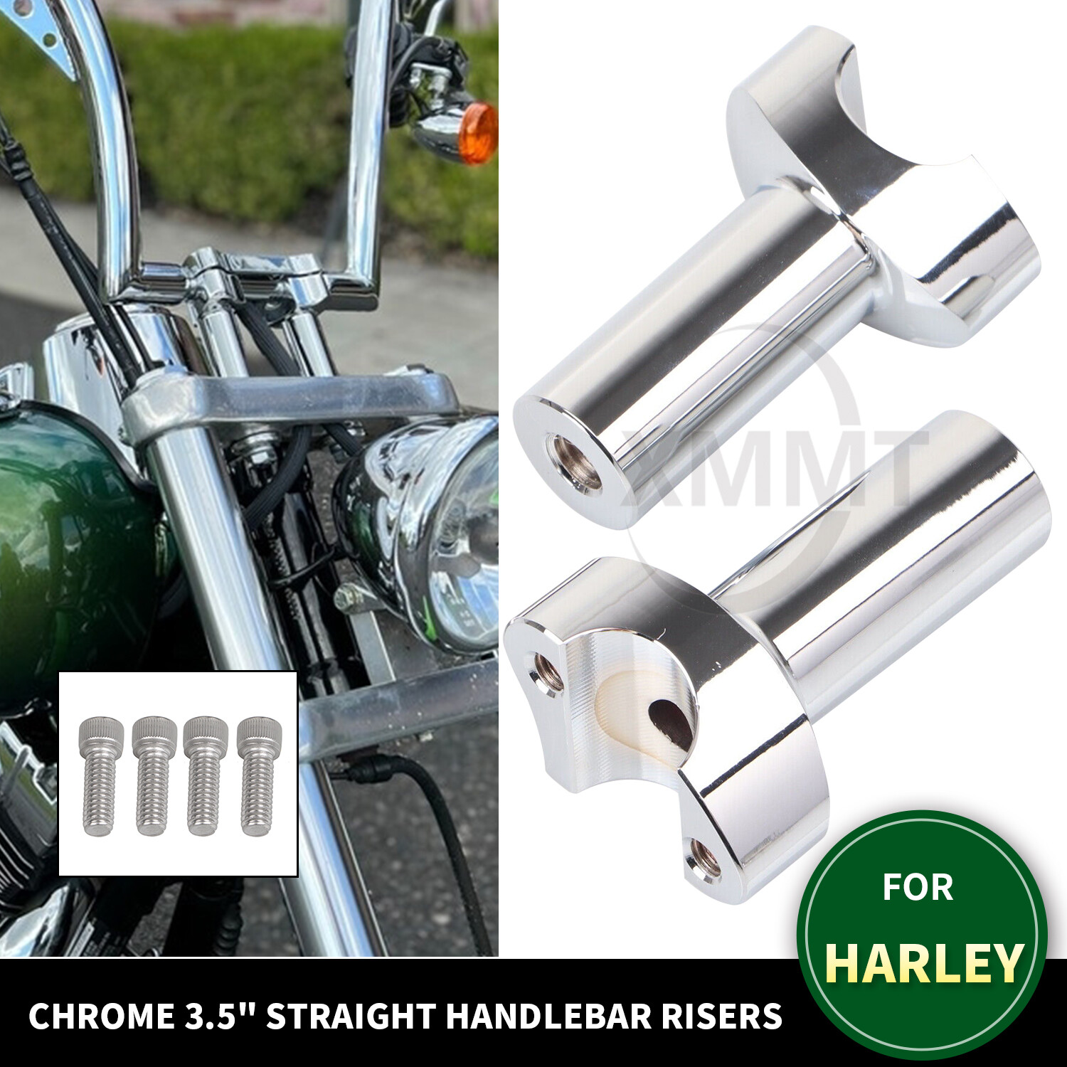 Aluminum 3.5" Straight Handlebar Riser For Harley Dyna Night Rod Special Softail
