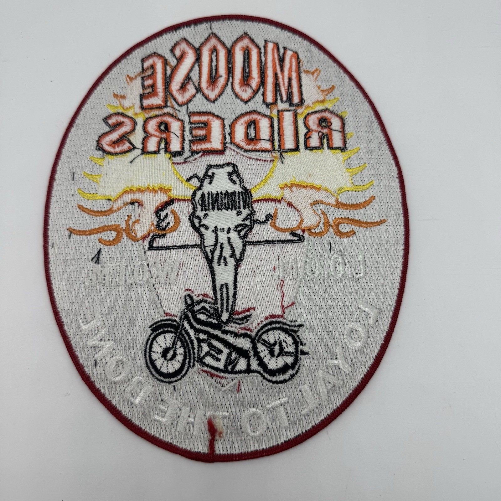 Moose Riders Motorcycle Jacket Patch Virginia Loyal To The Bone Large NEW