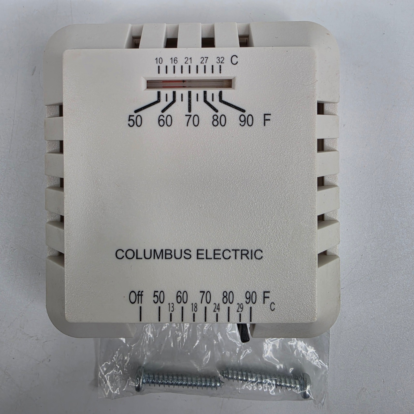 Columbus Electric Low Voltage Reed Switch Thermostat 40-237C White Wall Mount