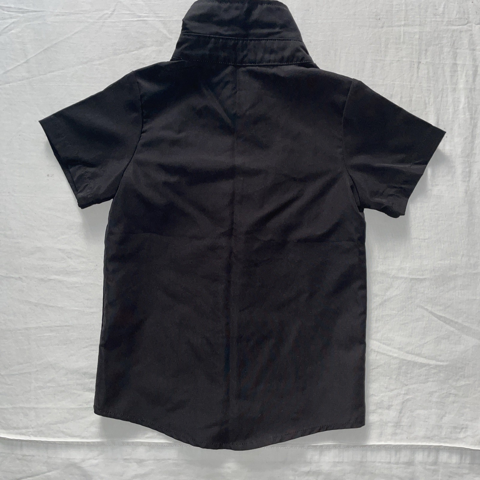 Solid Black Boy Button Up Top