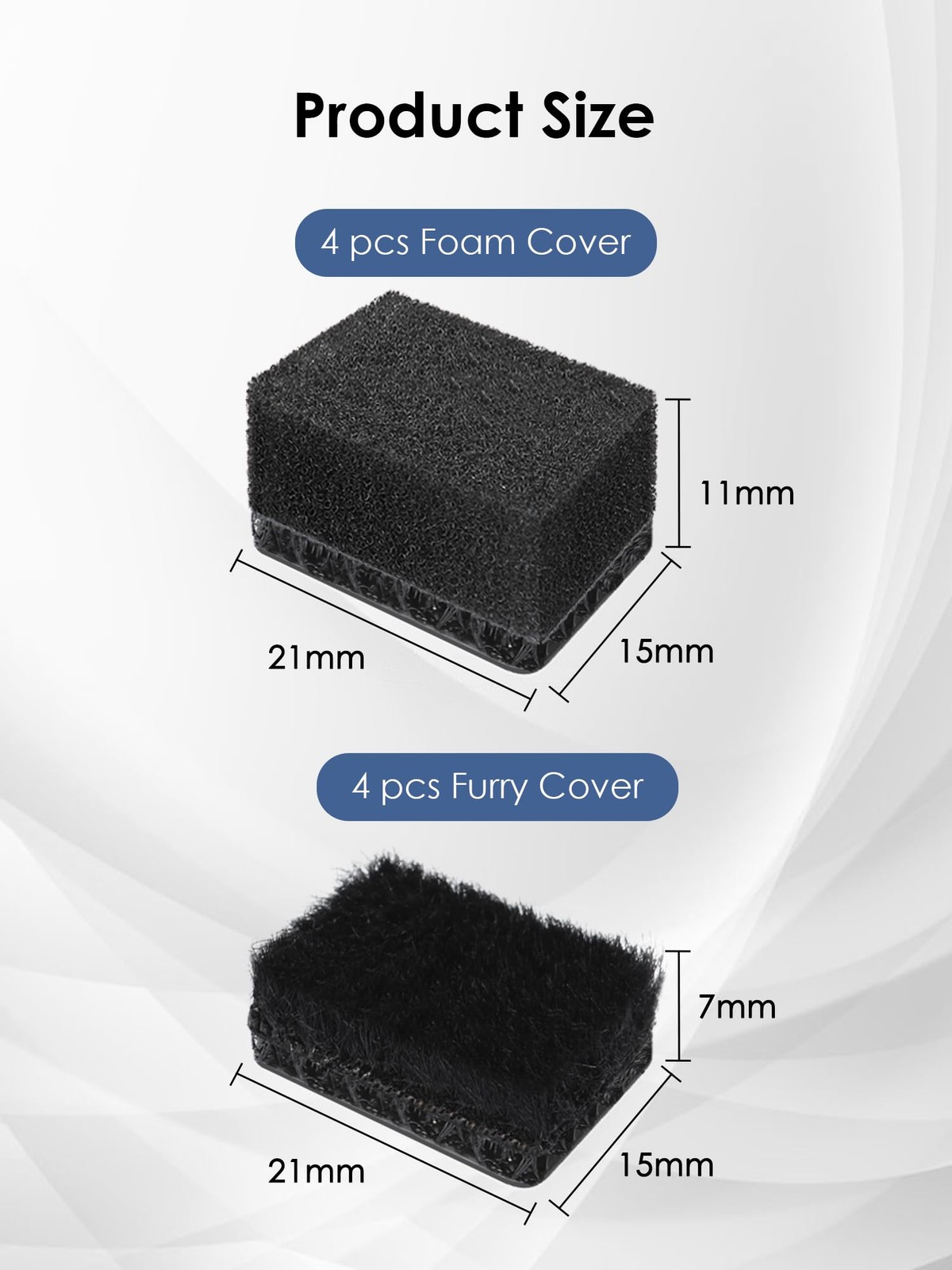 Mic Wind Muff for Insta360 X4, X3 Camera 4Foam+4Furry, Black