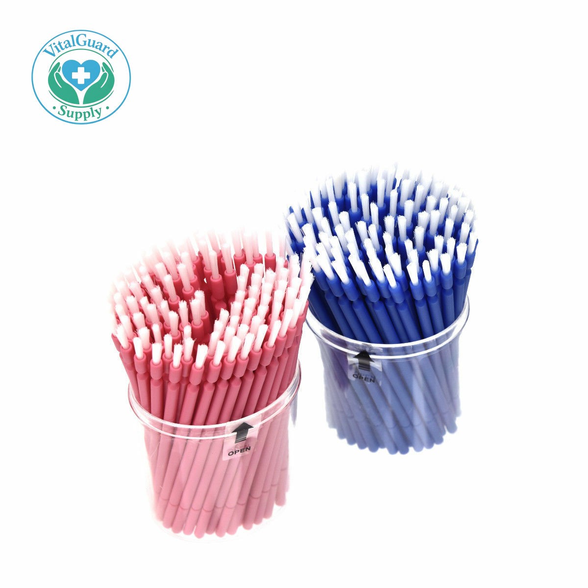 100PCS Dental Disposable Micro Applicator Bendable Brush Long Shank Pink/Blue