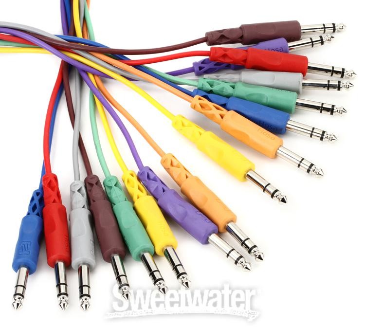 Hosa CSS-890 1/4" TRS Male Patch Cable 8-pack - 3' (Various Colors)