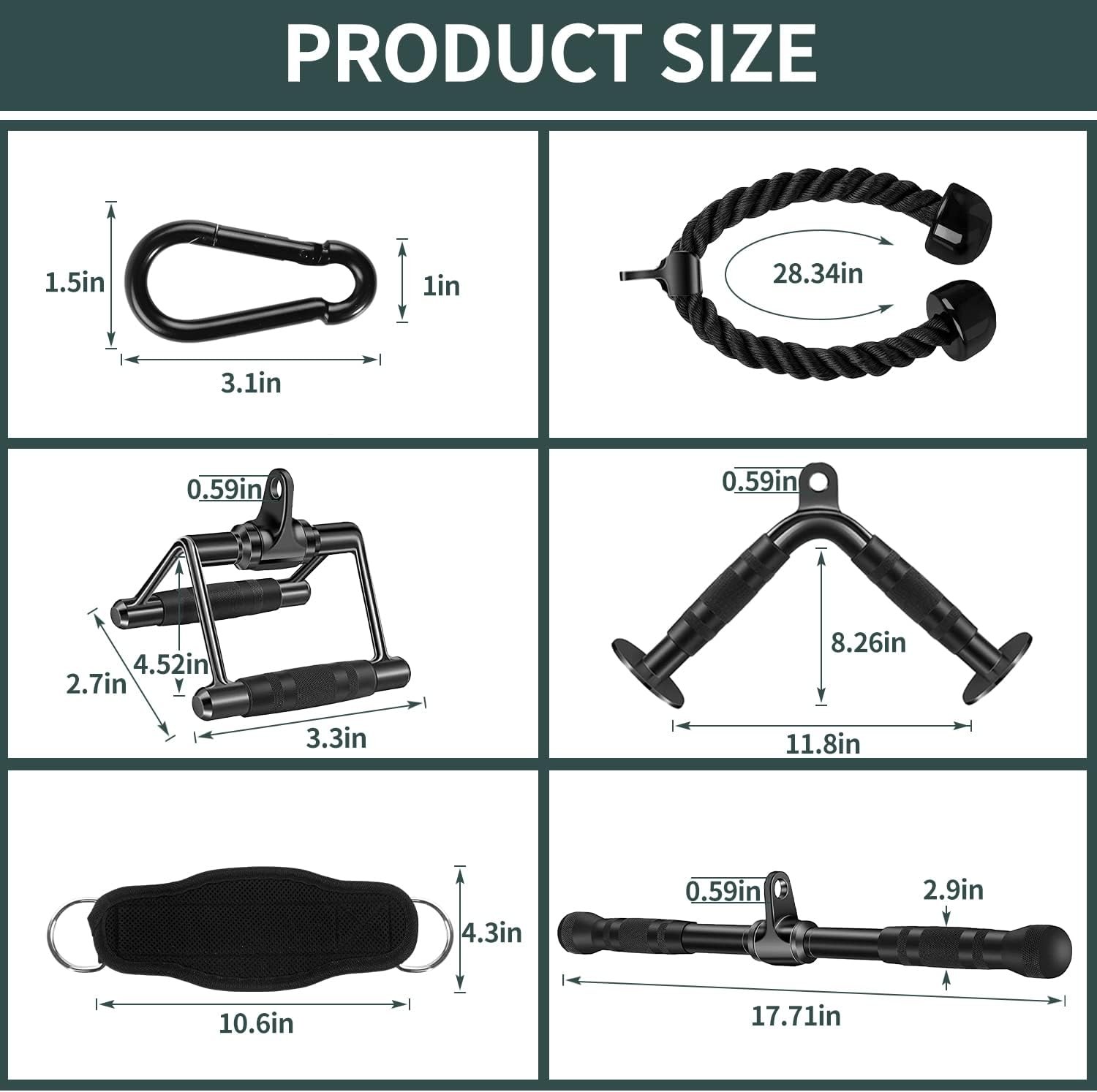 Solid Cable Machine Attachment, Cable Attachments for Gym, Gym Cable Attachments