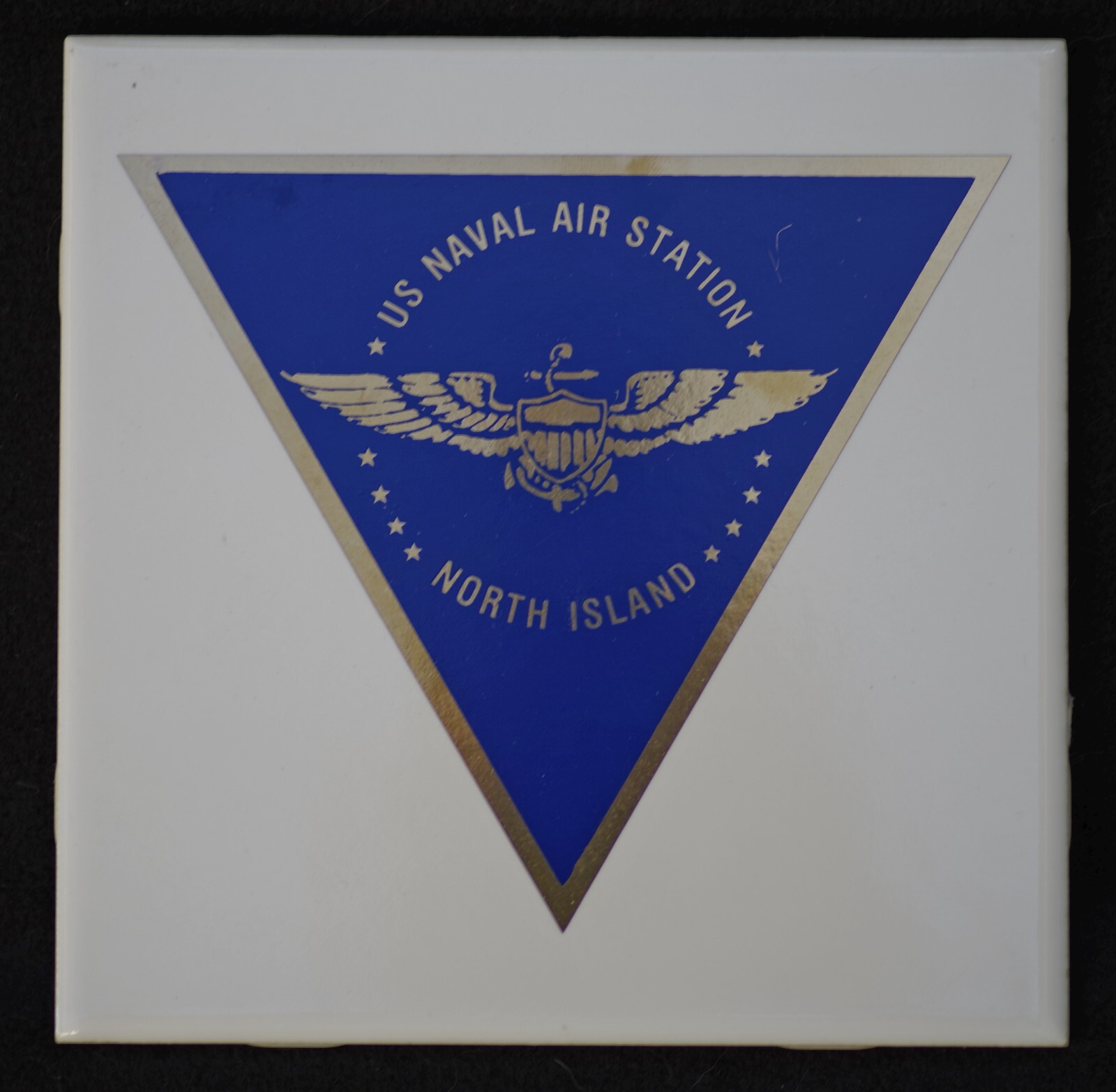 VINTAGE MILITARIA Collectible Tile US NAVAL AIR STATION 1960's VERY RARE FIND!