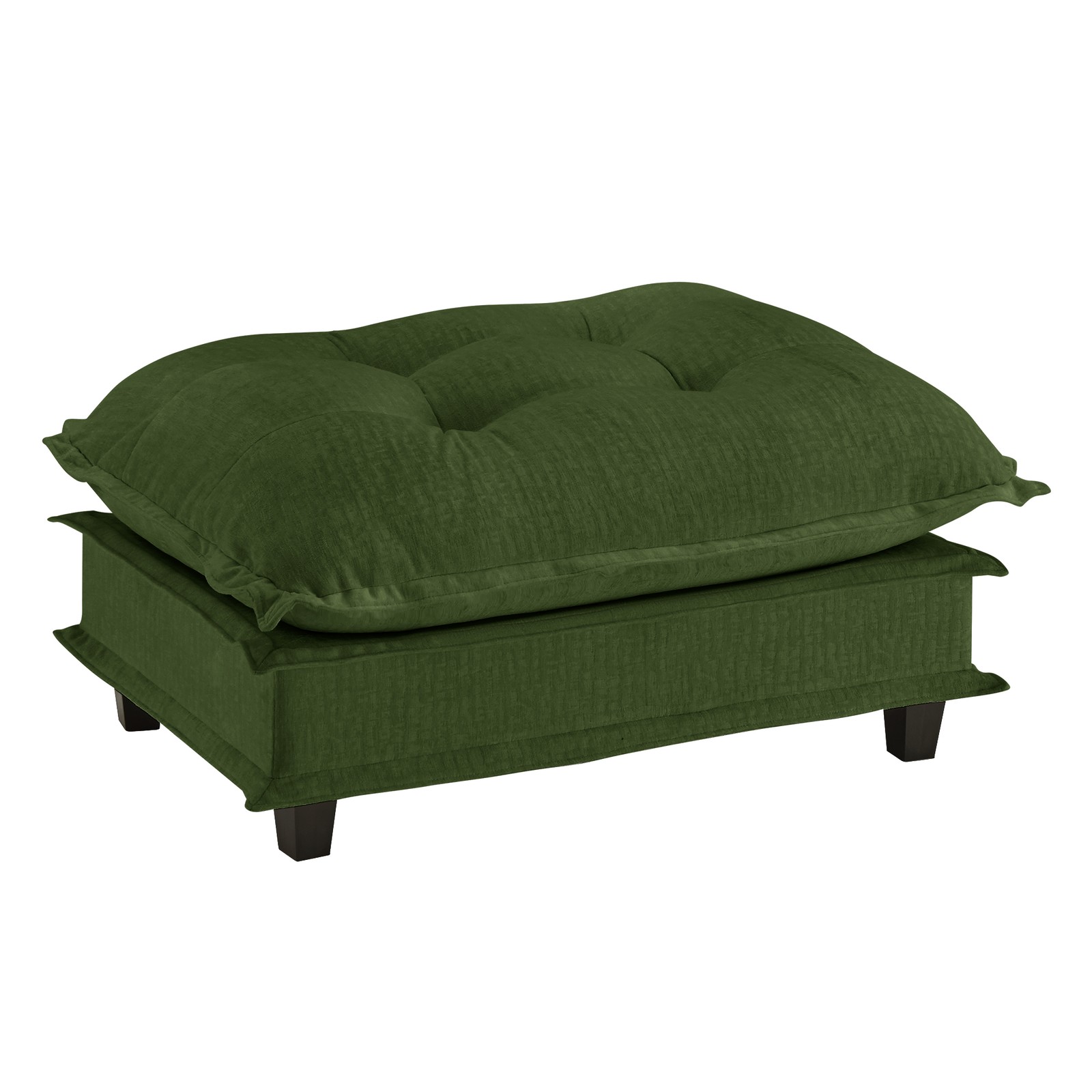 73" Ottoman Chenille Sofa Sectional in Green