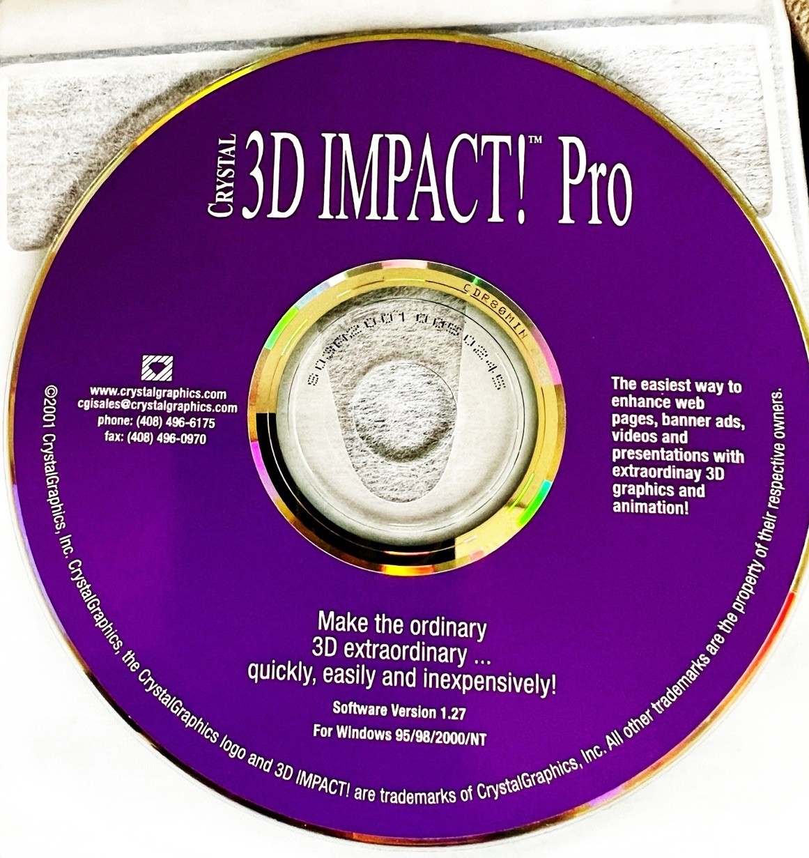 CrystalGraphics Flying Fonts Pro + 3D Impact Pro DOS Era CD Lot - CD