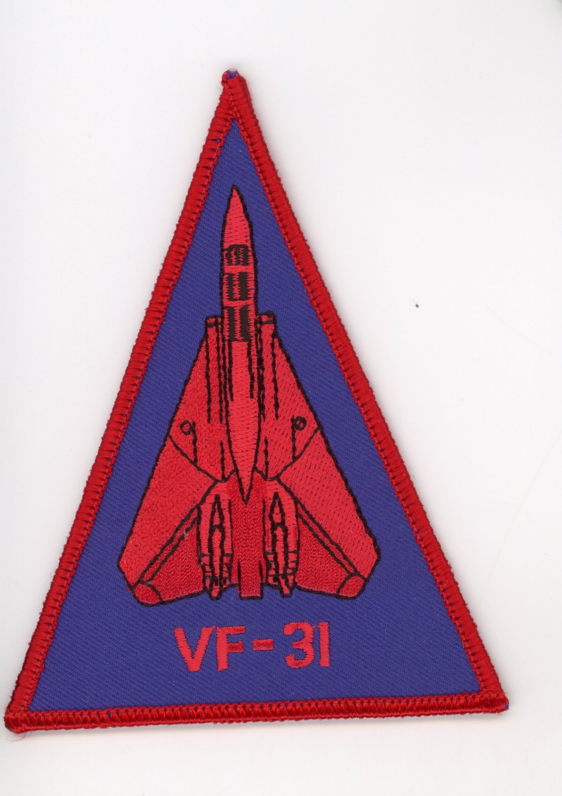 PATCH USN F-14 TOMCAT TRIANGLE VF-31 TOMCATTERS BLUE IRON ON PARCHE