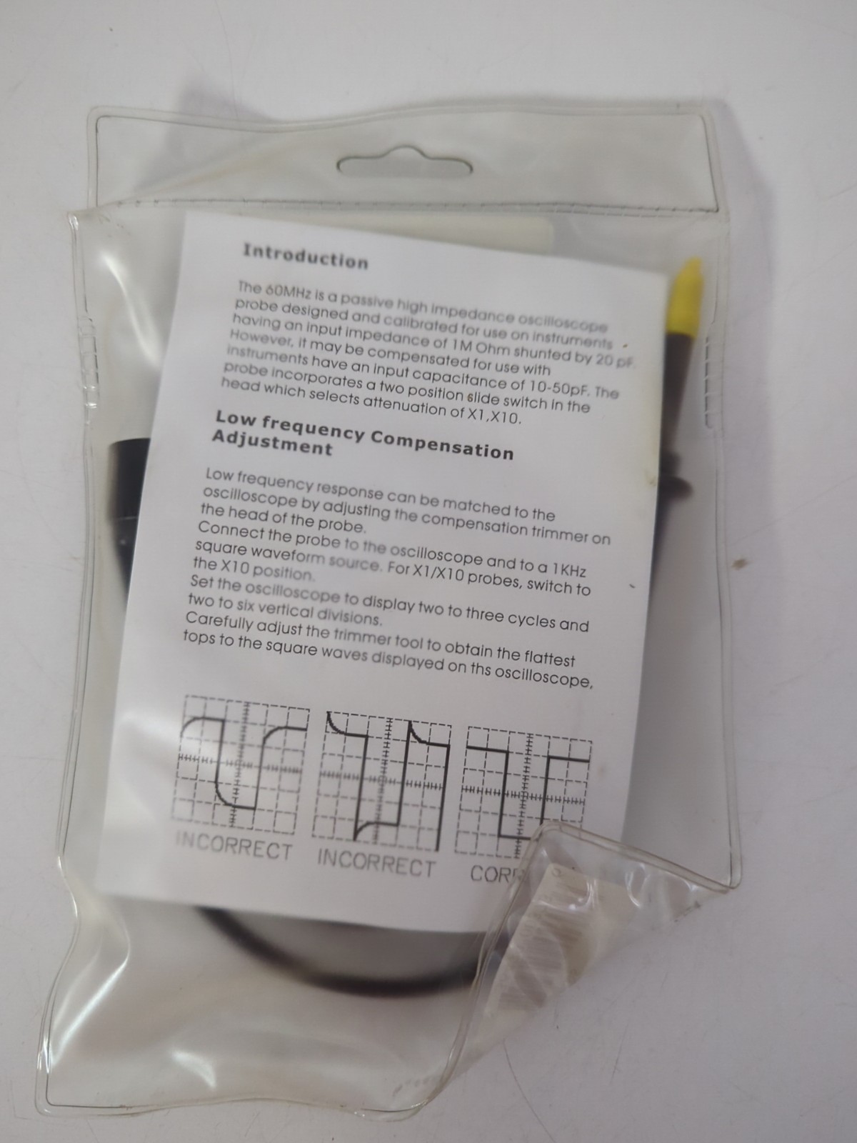 VELLEMAN PROBE60S 60MHz OSCILLOSCOPE PROBE