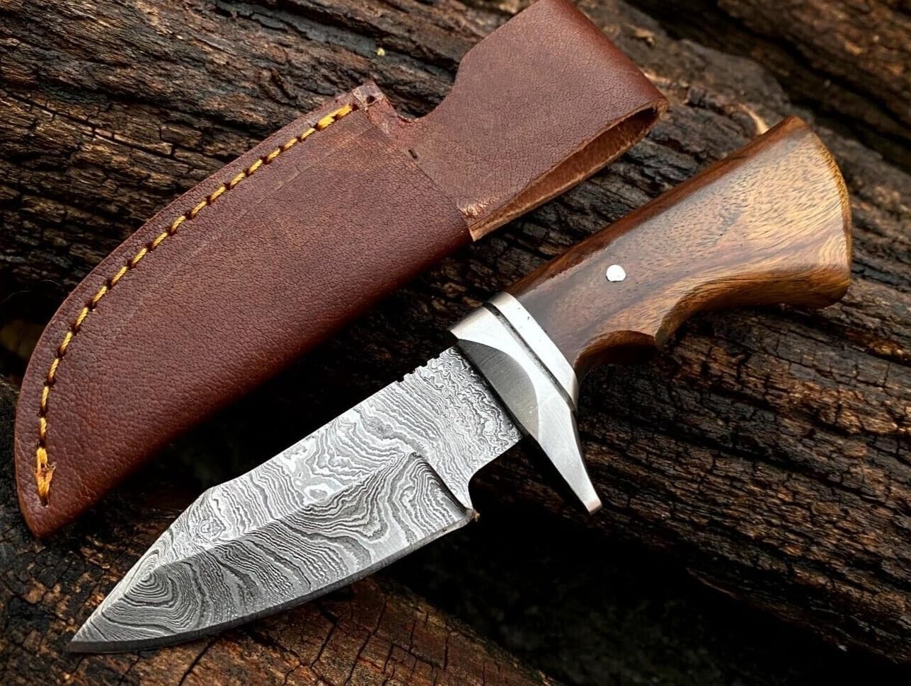 SHARD®™ CUSTOM HAND FORGED Damascus Steel EDC MIni Skinner Neck Knife W/SHEATH