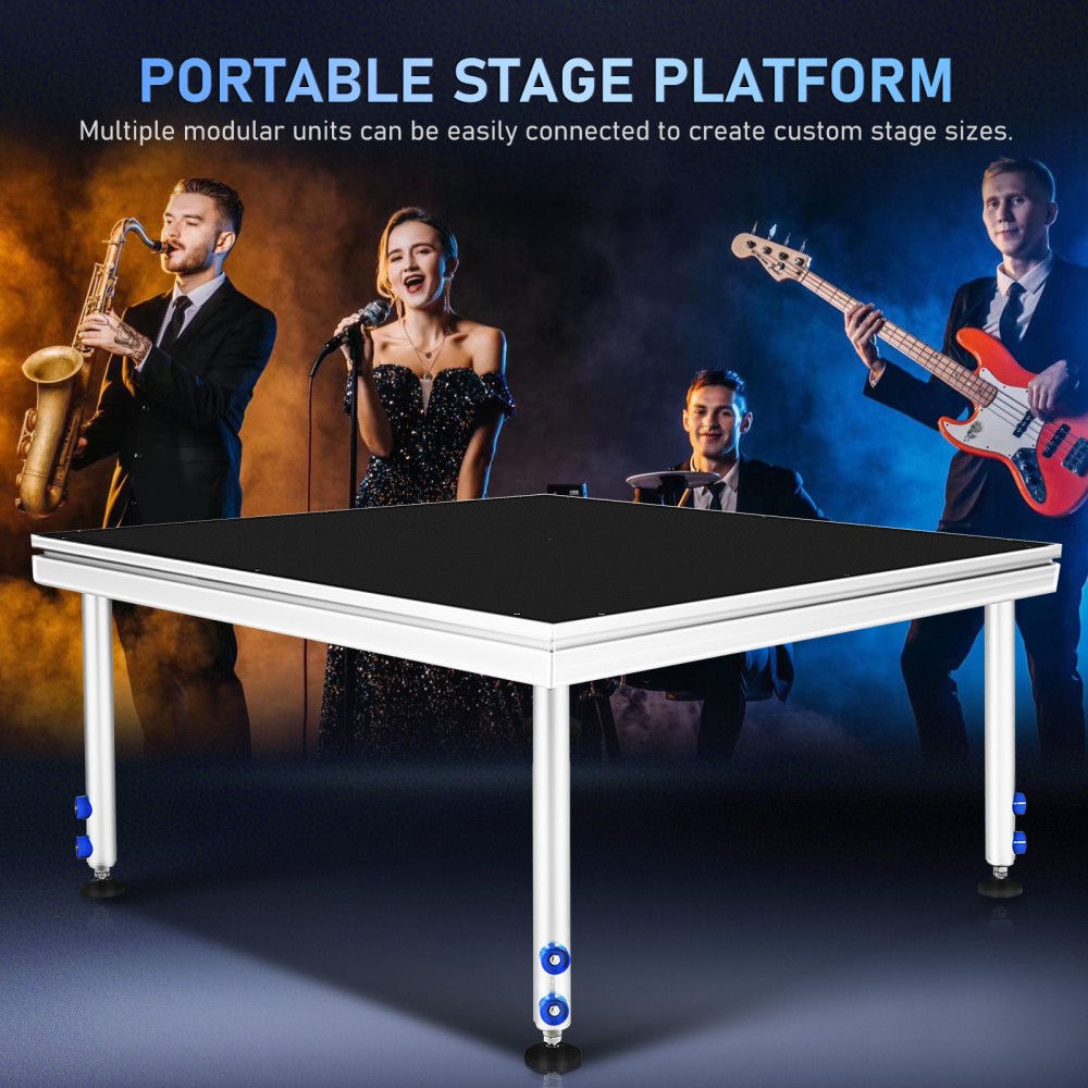 4FTX4FT Portable Riser Stage Kit System w/ 24"-40" Adjustable Height for School