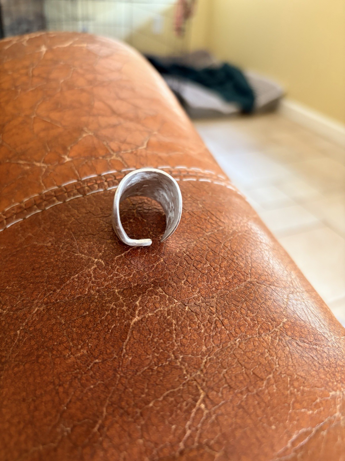 Spoon Bowl Laser Rose Ring Size 8.5