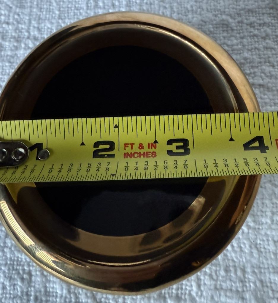 Chokin Glazed Ceramic Black & Gold Trim Lidded Trinket Boxes Jars Ceramic