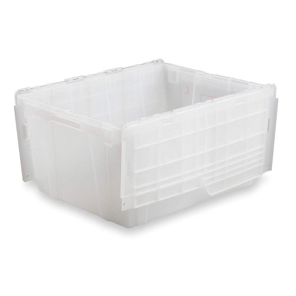 ORBIS FP261 Clear Attached Lid Ctr,Translucent,Solid,HDPE 3CLV3