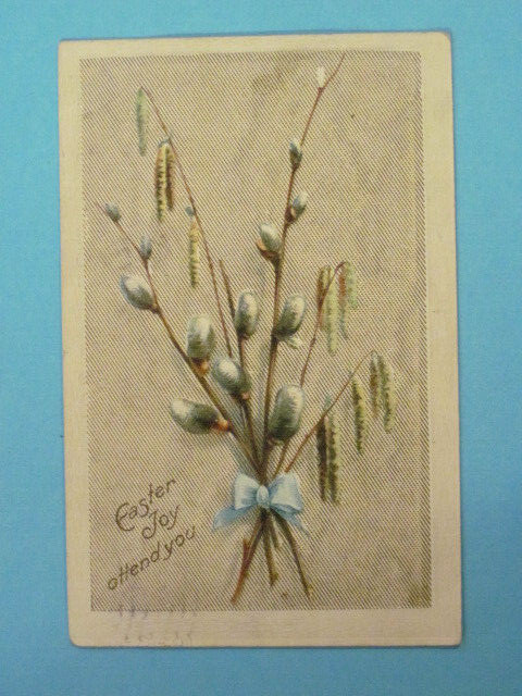 Embossed Art "Easter Joy attend you" Postcard / Printed in Germany