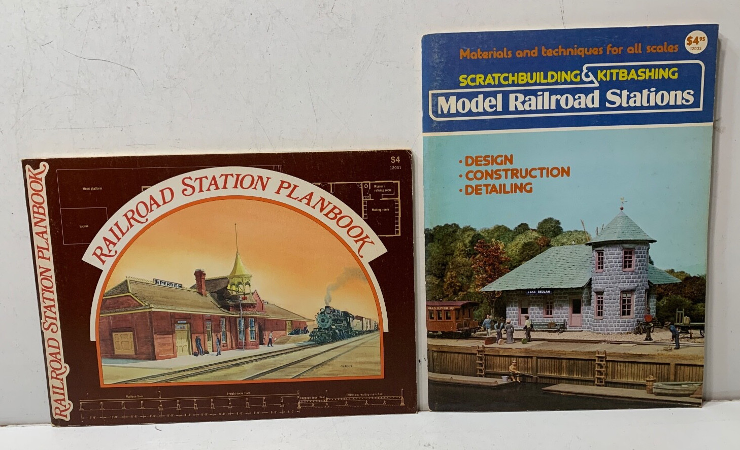 TWO (2) BOOKS ON MODELING RAILROAD STATIONS BY KALMBACH BOOKS. FREE SHIPPING